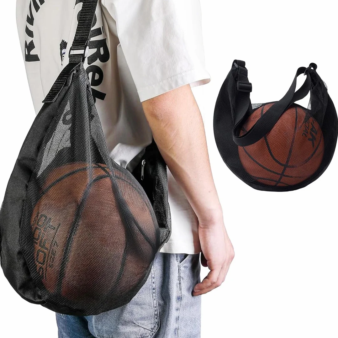 Mochila de Baloncesto, Bolsa de Malla con Mosquetón para Fútbol