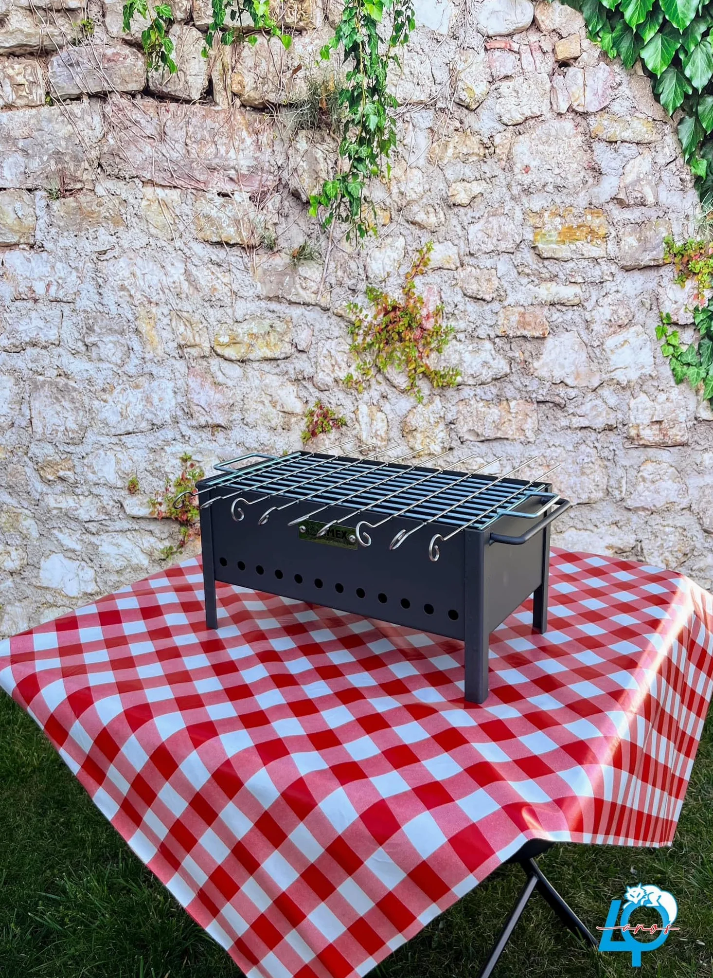 Imex El Zorro – Barbacoa para Pinchitos | 37x20x19 cm | Hierro Forjado de Alta Resistencia con Parrilla Zincada | Ideal para Pinchos Morunos y Asados de Carbón o Leña