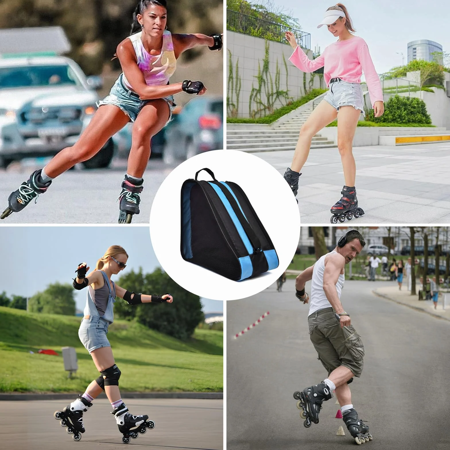 Bolsa para Patines en Línea, Mochila para Patines de Hielo, Apta para Hielo y Patines