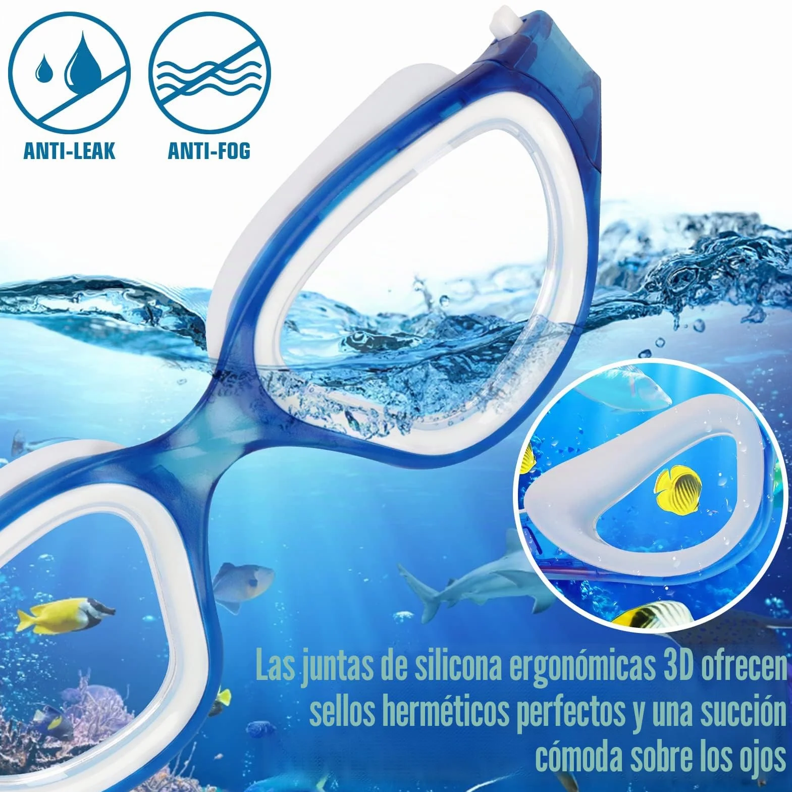 Winline Gafas de natación polarizadas Anti-vaho protección UV sin filtraciones Clara