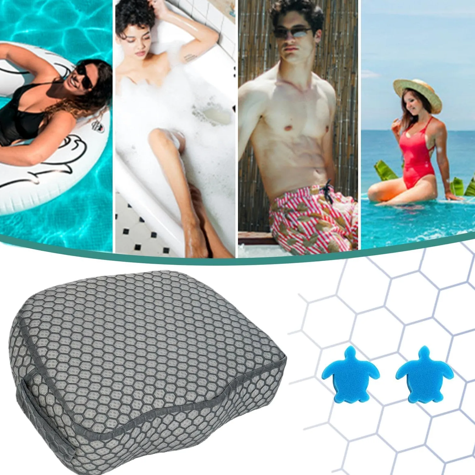 Asiento SPA Hidromasaje | Almohadilla 3D Air Mesh Hundimiento Rápido,Asiento Elevador de hidromasaje para Adultos | para Piscina Interior Exterior Camping Autocaravana Jardín Relajación Mayores