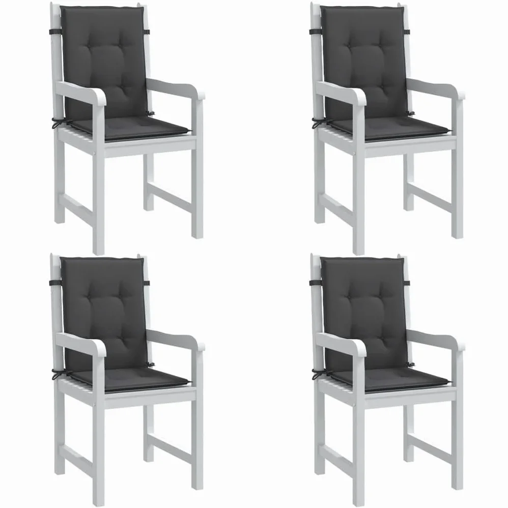 ShGaxin Cojines Silla Respaldo bajo 4 ud Tela Gris Antracita Melange, Cojines para Butacas De Jardin, Cojines Sillas Cocina, Cojines para Sillas De Terraza, Cojin Silla Exterior - 4002443