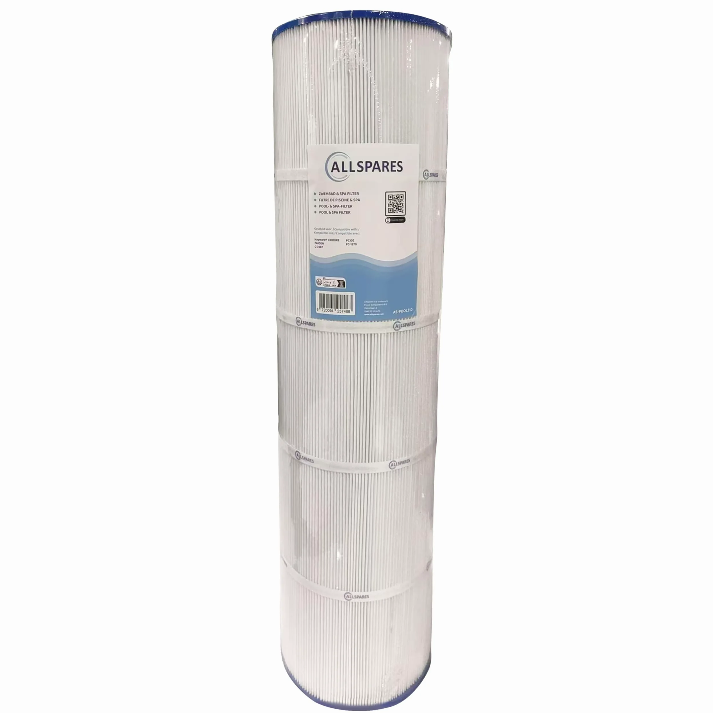 AllSpares Filtro de agua para jacuzzi/piscina, cartucho de filtro adecuado para Hayward CX870RE / PA100N / C-7487 / PC102 (Ø178 x 648 mm)
