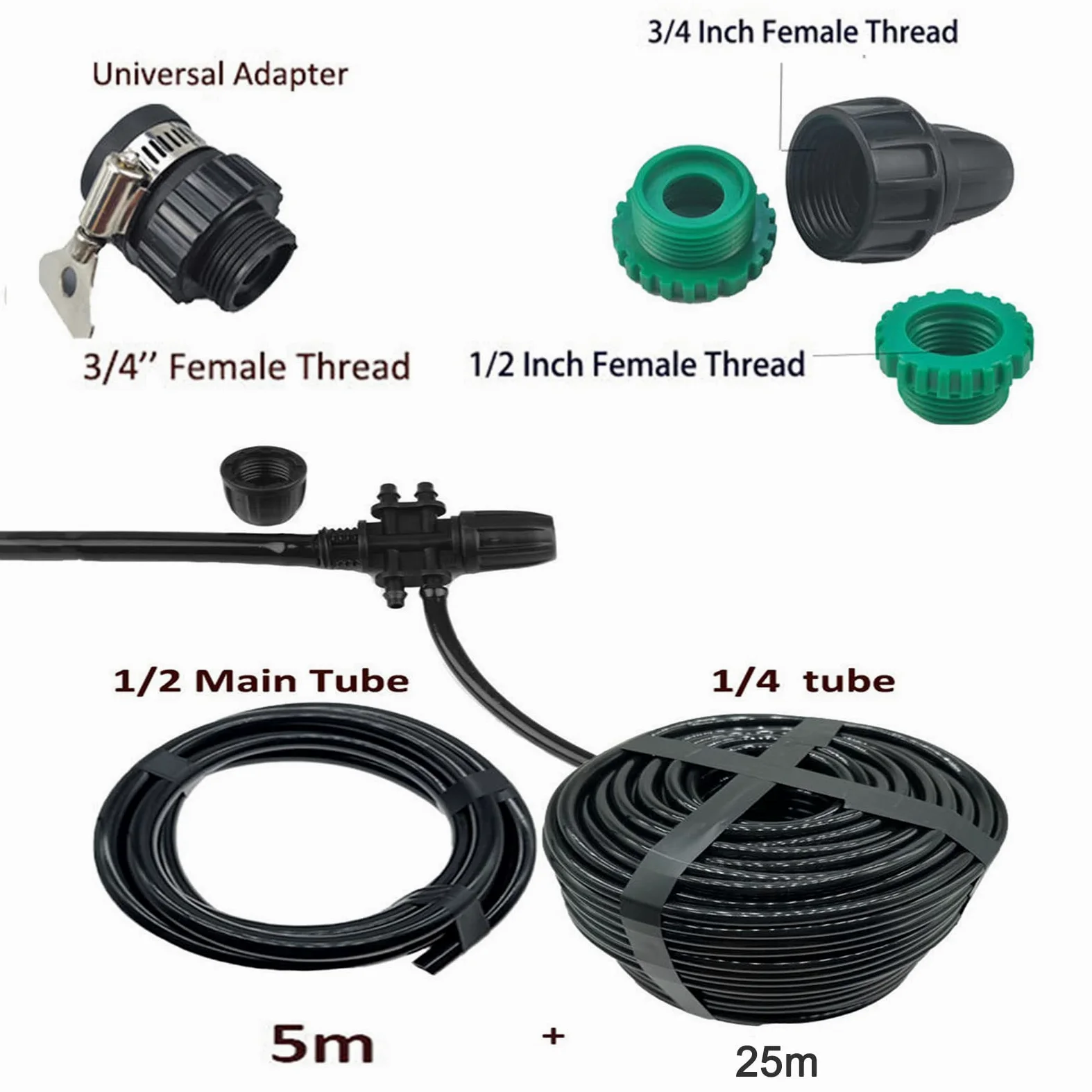 Riego Conjuntos Kit, 30M de Riego Sistema DIY por Goteo Automatico Kits de Riego Sistema con Riego Microaspersión y Mangueras de para Irrigación Riego Jardín Invernadero Césped