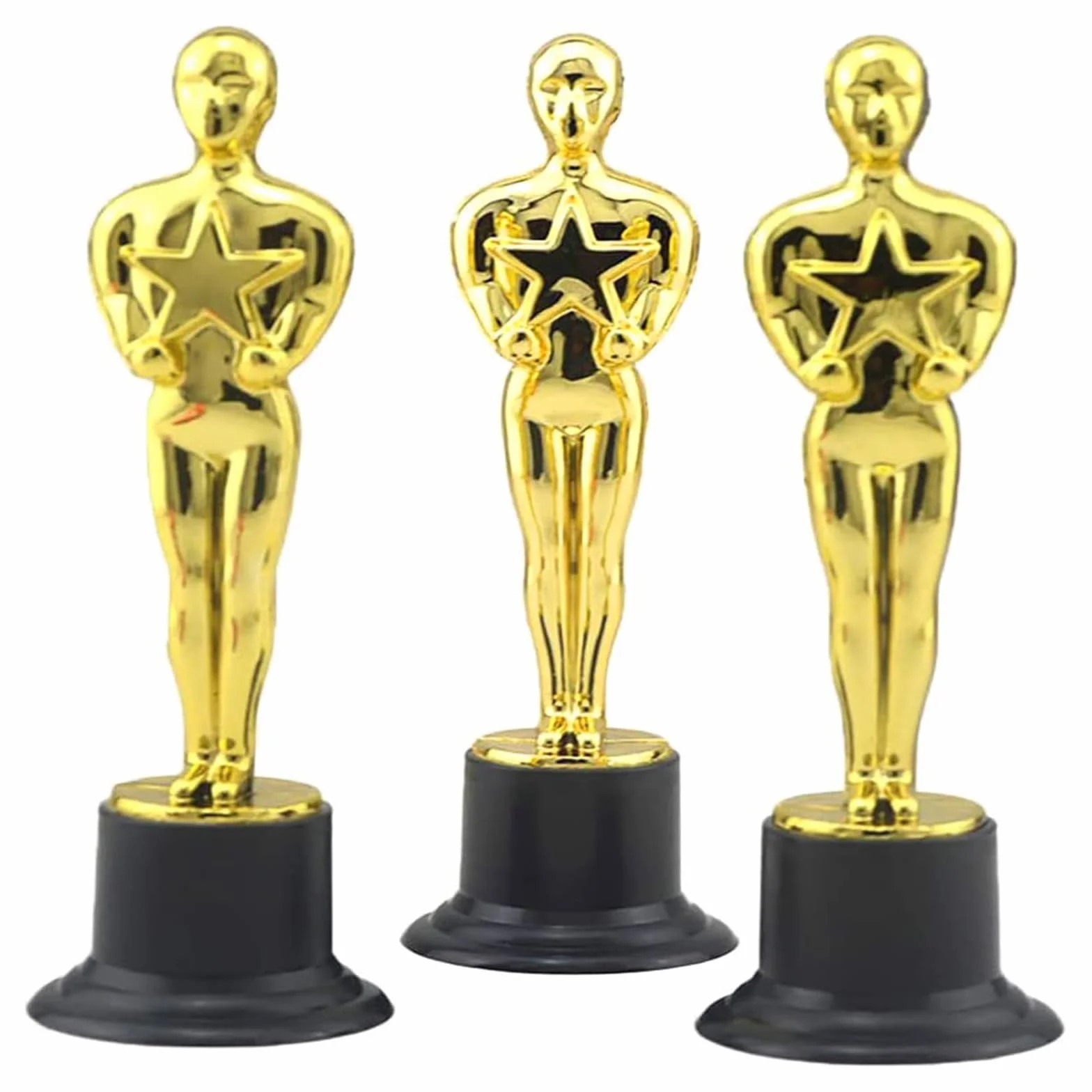 Trofeo de Oro Estatuas Plástico 8 Piezas 15 cm para Ceremonia de Premios Fiesta Deportiva