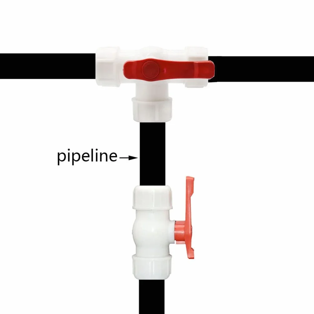 1 acoplador de válvula de bola de plástico tipo T de 25 mm, conector rápido de 3 vías para tubería de agua, PVC, polietileno, conexión rápida