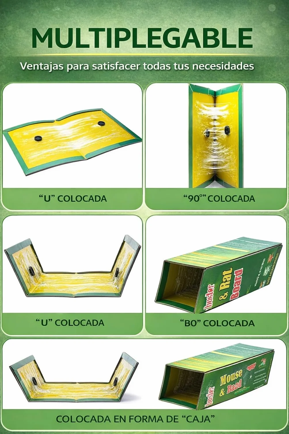 Trampas Adhesivas para Ratones y Cucarachas, Pack de 8, Sin Veneno, Pegamento Ultra Fuerte, Uso Interior Cocina, Garaje y Almacén