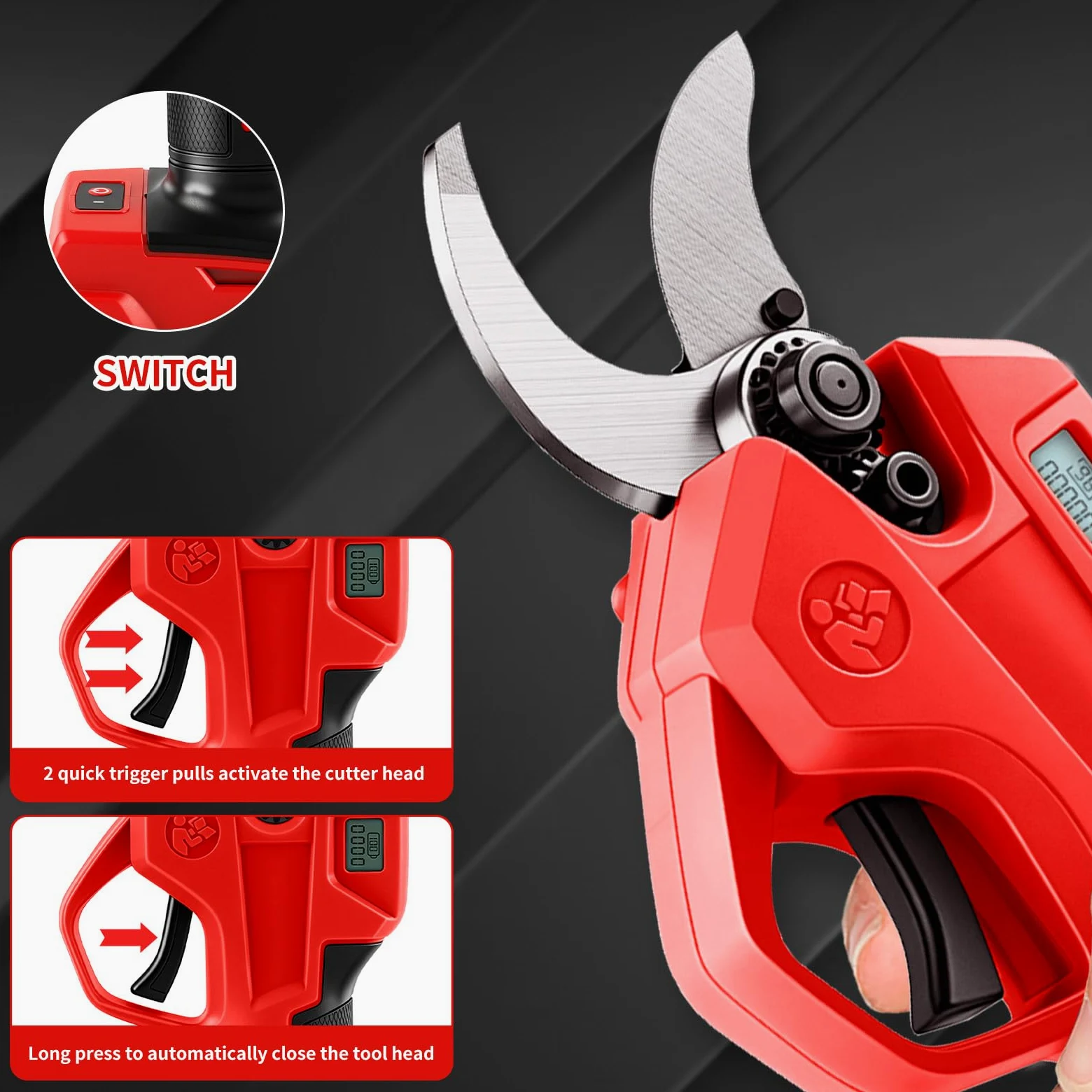 Tijeras de podar sin escobillas Milwaukee M18, 2 velocidades, pantalla digital, corte 30 mm