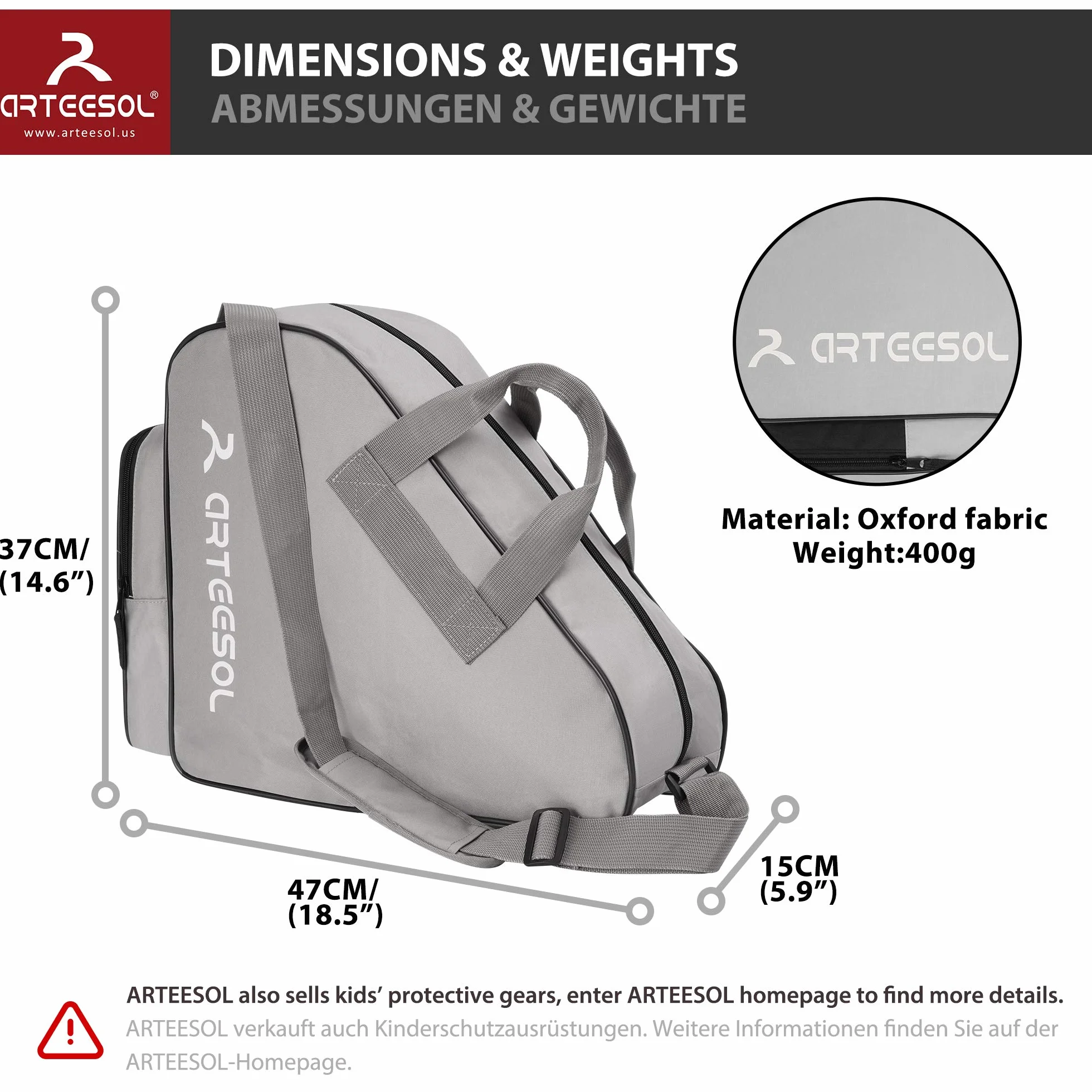 Bolsa para Patines de Hielo y en Línea para Niños y Adultos