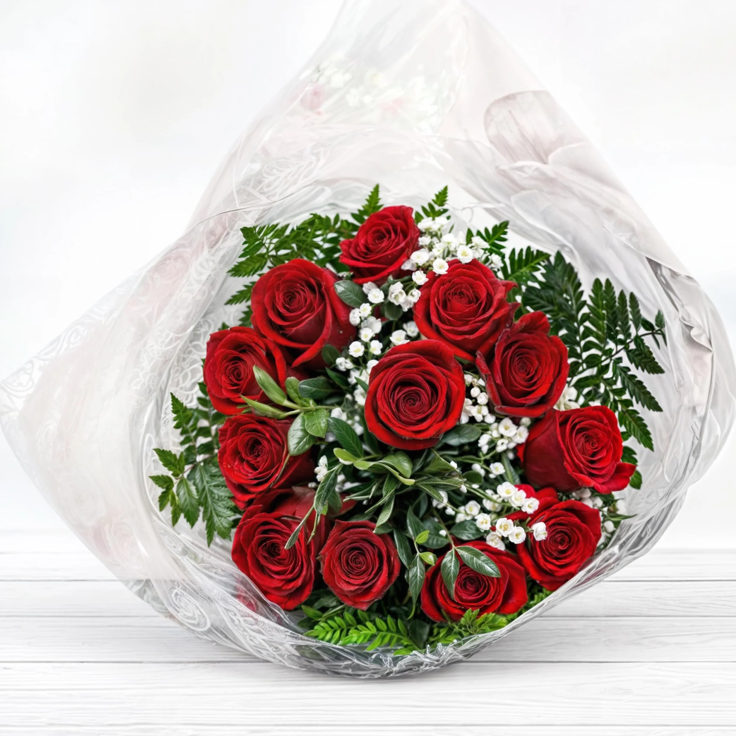 teleROSA Ramo 12 Rosas Rojas- Flores naturales a domicilio – Tú decides la fecha y el horario de entrega de lunes a sábado - Incluye tarjeta dedicatoria Multicolor