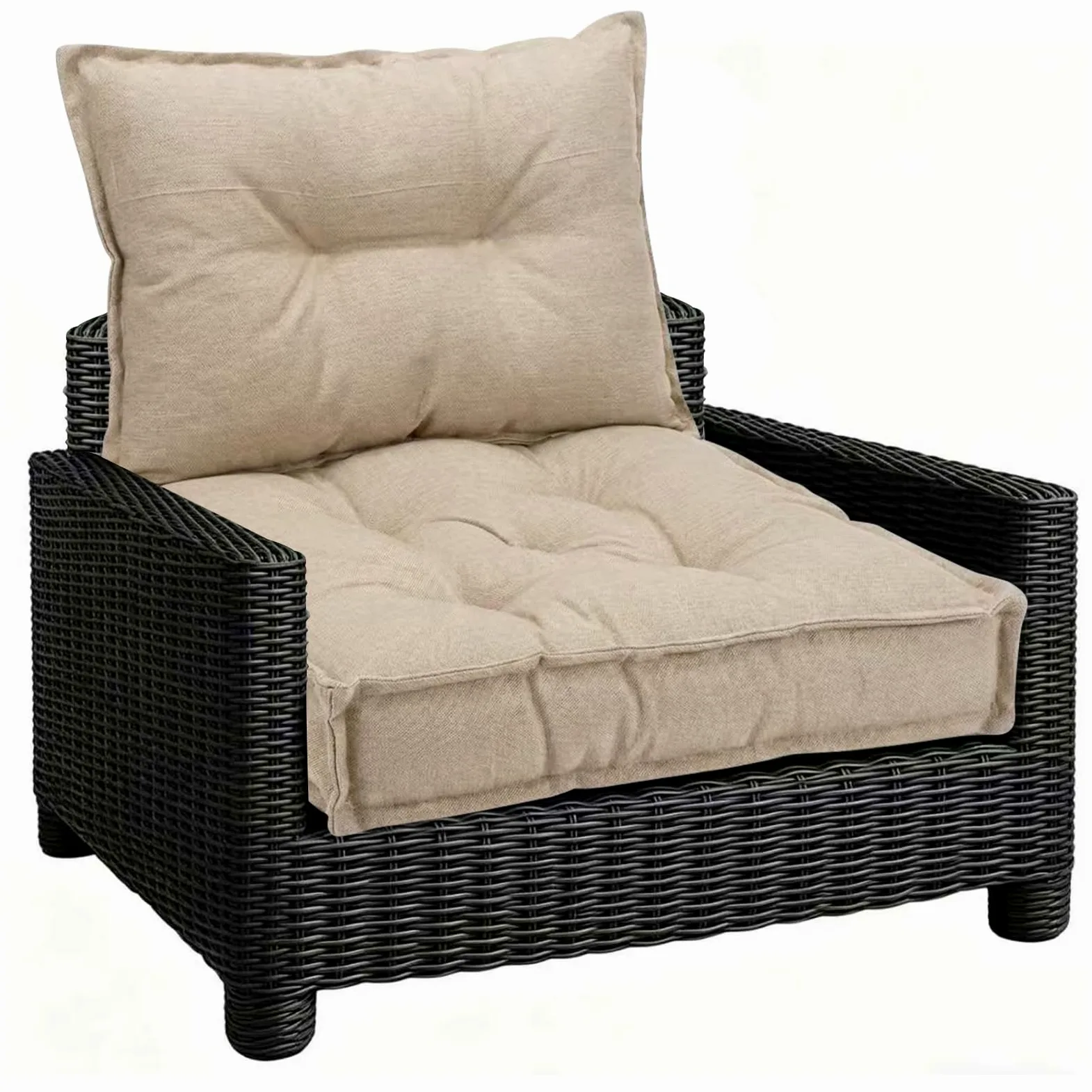 Cojín para Silla de Exterior 55x40 cm y Cojines Sillas Terraza 55x55 cm Beige