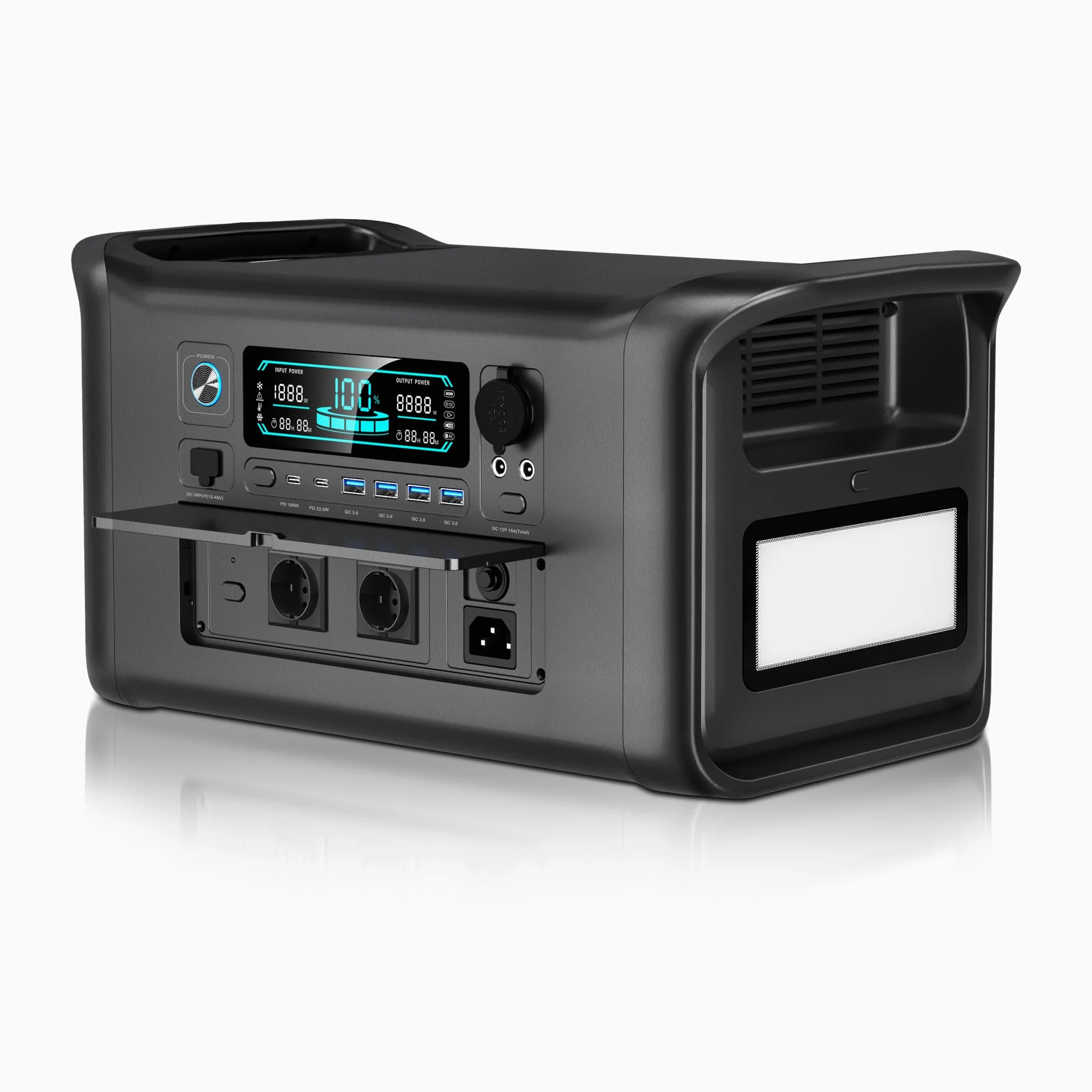 Generador Solar Portátil Apower1000, Batería LiFePO4 de 1024Wh, Generador Solar de 1800W, 0-80% en 1.5h. ideal para Camping, Autocaravanas Cortes de Energía Viajes Acampada Aventura