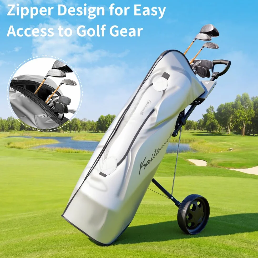 Funda Impermeable para Bolsa de Golf Universal de PVC Portátil Transparente Negro