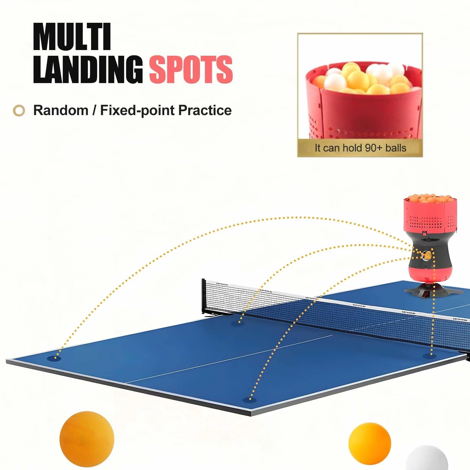 Robot de Tenis de Mesa Inteligente: Lanzador Automático de Pelotas de Ping-Pong, Dos Modos de Saque, Velocidad y Efecto Ajustables