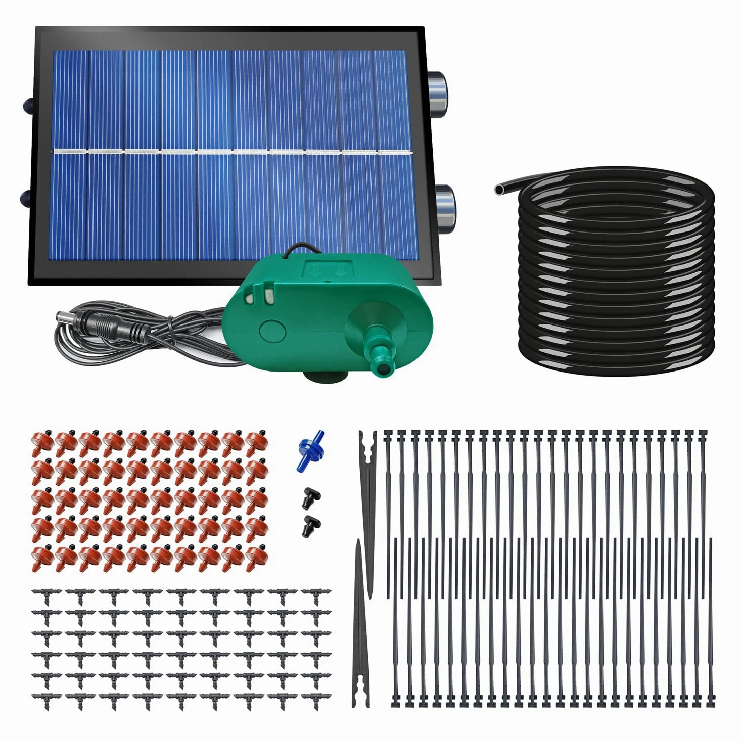 Sistema de riego solar para jardin, riego de plantas Solar-Drop P50, hasta 50 puntos de goteo manguera de 10 m para Jardin