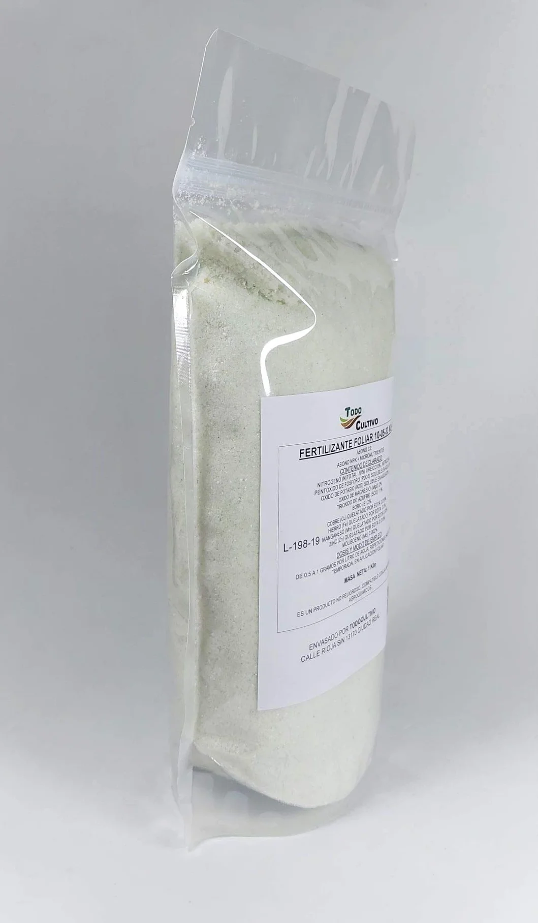 Todo Cultivo Abono foliar 10-5-30 + (2MGO + 2B). 1 Kilo. Complejo con magnesio, Boro y microelementos quelatados. Cubre Necesidades nutricionales del Olivo, cítricos, frutales de cascara y leñosos.