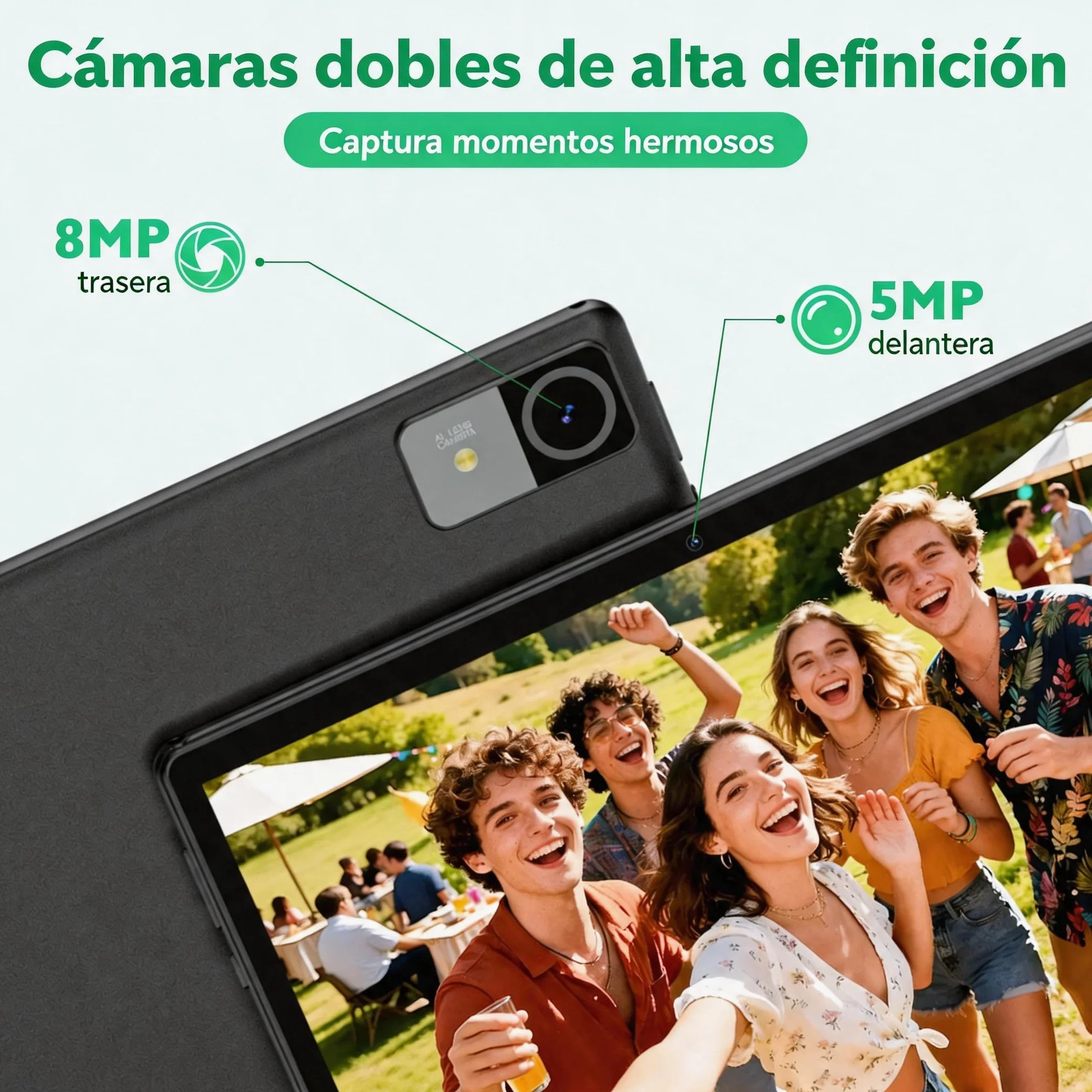 Tableta Android 15 10 Pulgadas 18GB RAM 128GB Almacenamiento IPS 1280x800 Octa-Core 6000mAh