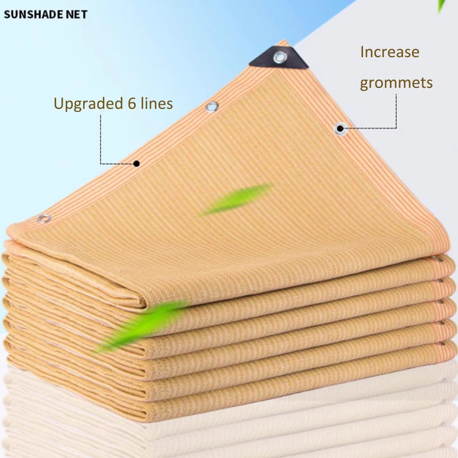 Red de sombra de jardín para protección solar, tela bloqueadora UV con ojales, 85% de protección UV, transpirable, para balcón (3 x 8 m)