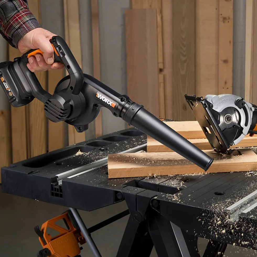 WORX Soplador Ligero 20V Máx. | PowerShare | WX094.9 | No Incluye batería ni Cargador| | 3 velocidades, ergonómico y Potente | Ideal para soplados de Taller Negro