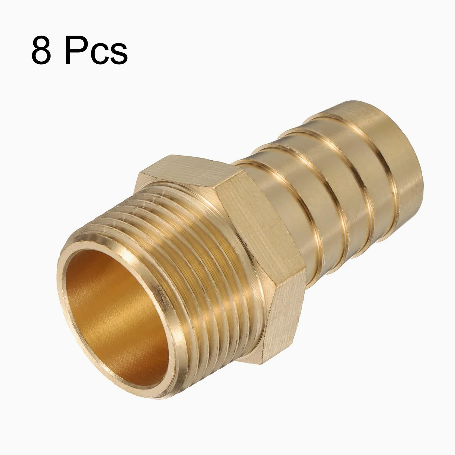 QUARKZMAN 8 Piezas De Accesorio De Latón con Púas 3/4" NPT Macho A 3/4" Manguera ID para Conexión Directa De Tubería De Elaboración Casera Conector De Torre Roscado Construcción Duradera