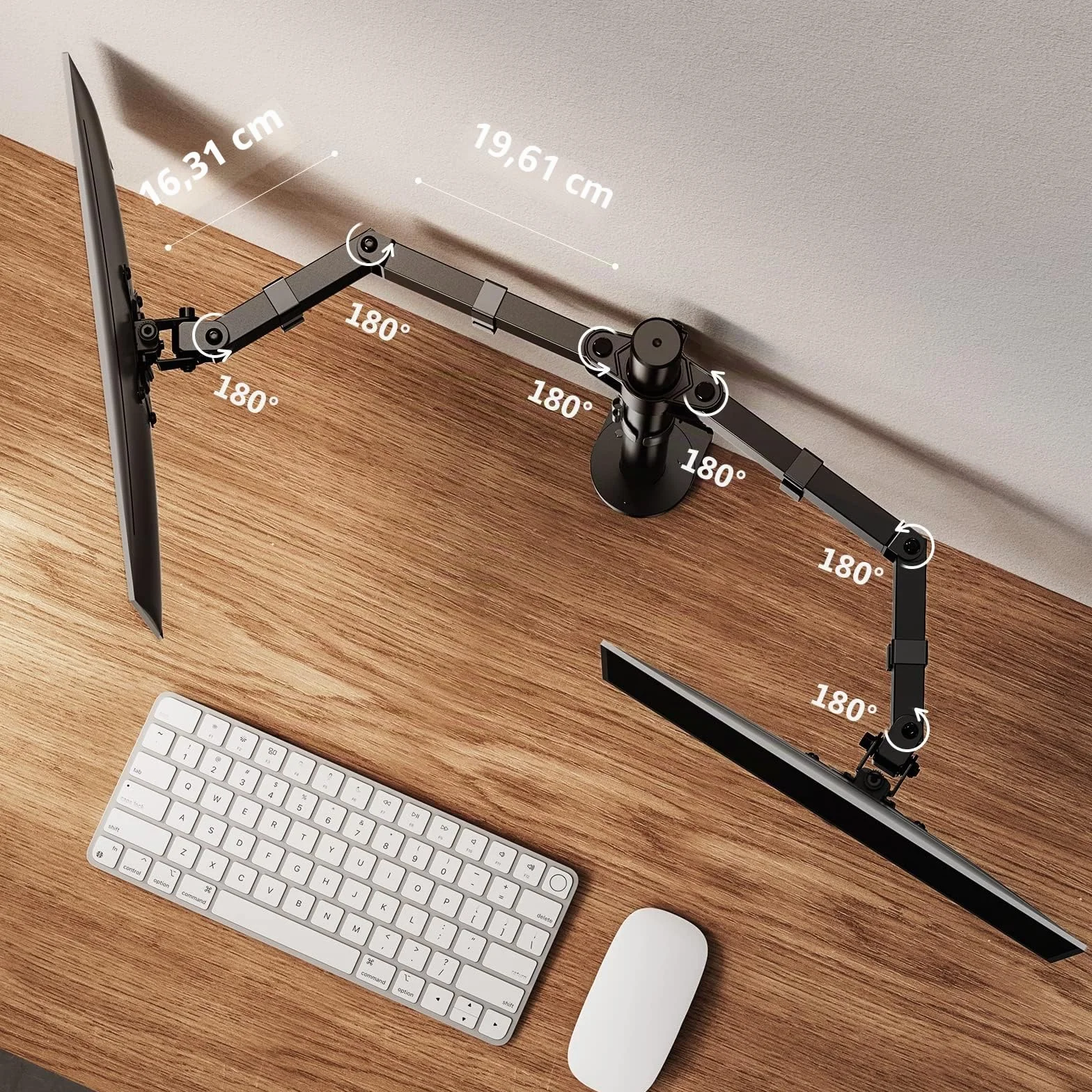 ErGear Soporte 2 Monitores para 13-32" Pulgadas, Brazo Monitor Peso hasta 8KG