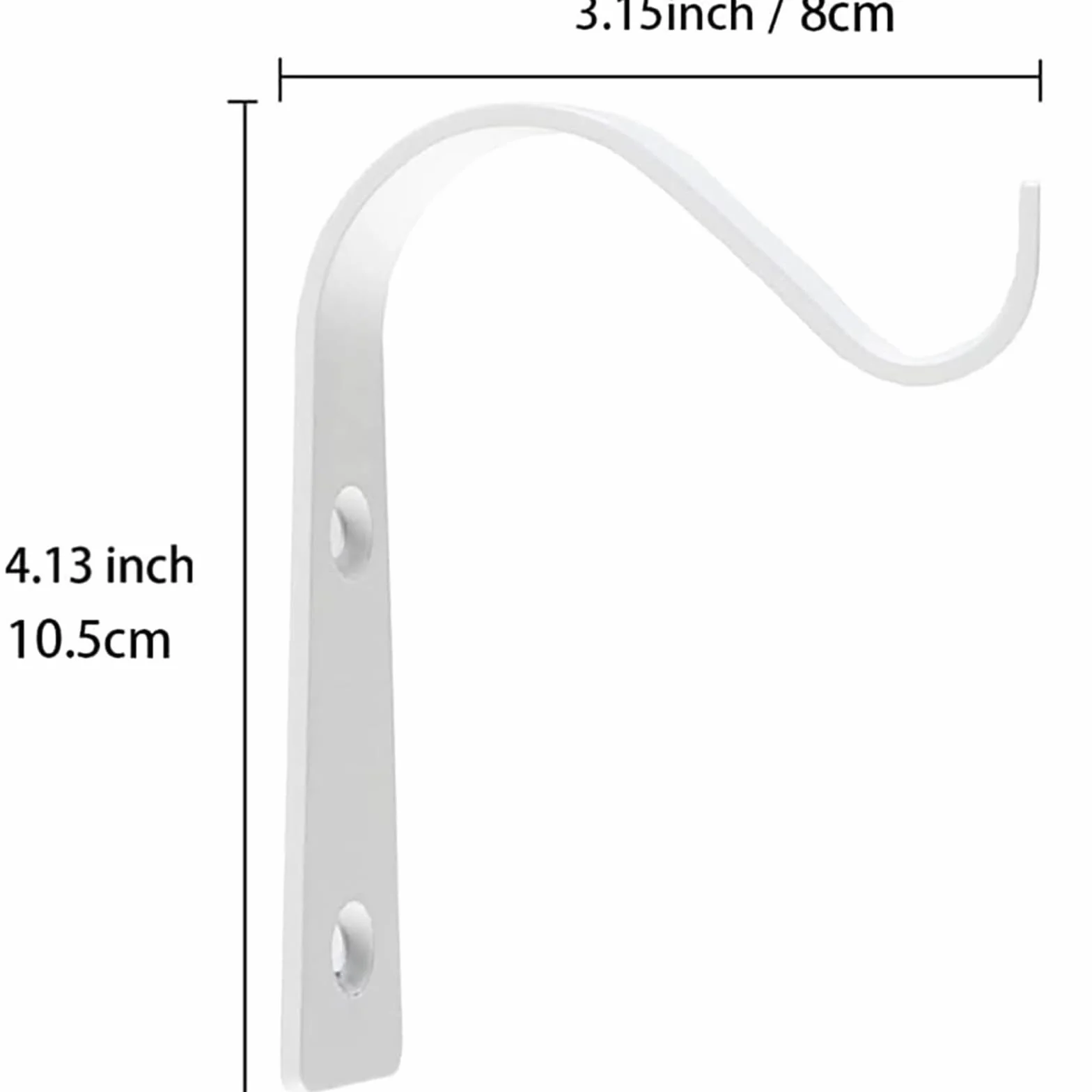 6 Piezas Ganchos para Macetas, Soporte de Pared, Ganchos de Pared Negros, Hierro Fundido Ganchos, para Interiores y Parques, Macetas Colgantes, Linternas(Blanco)