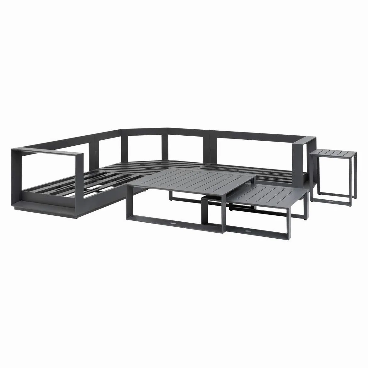 Hespéride - Conjunto de Muebles de jardín esquinero Allure Grafito 5 plazas de Aluminio y poliéster