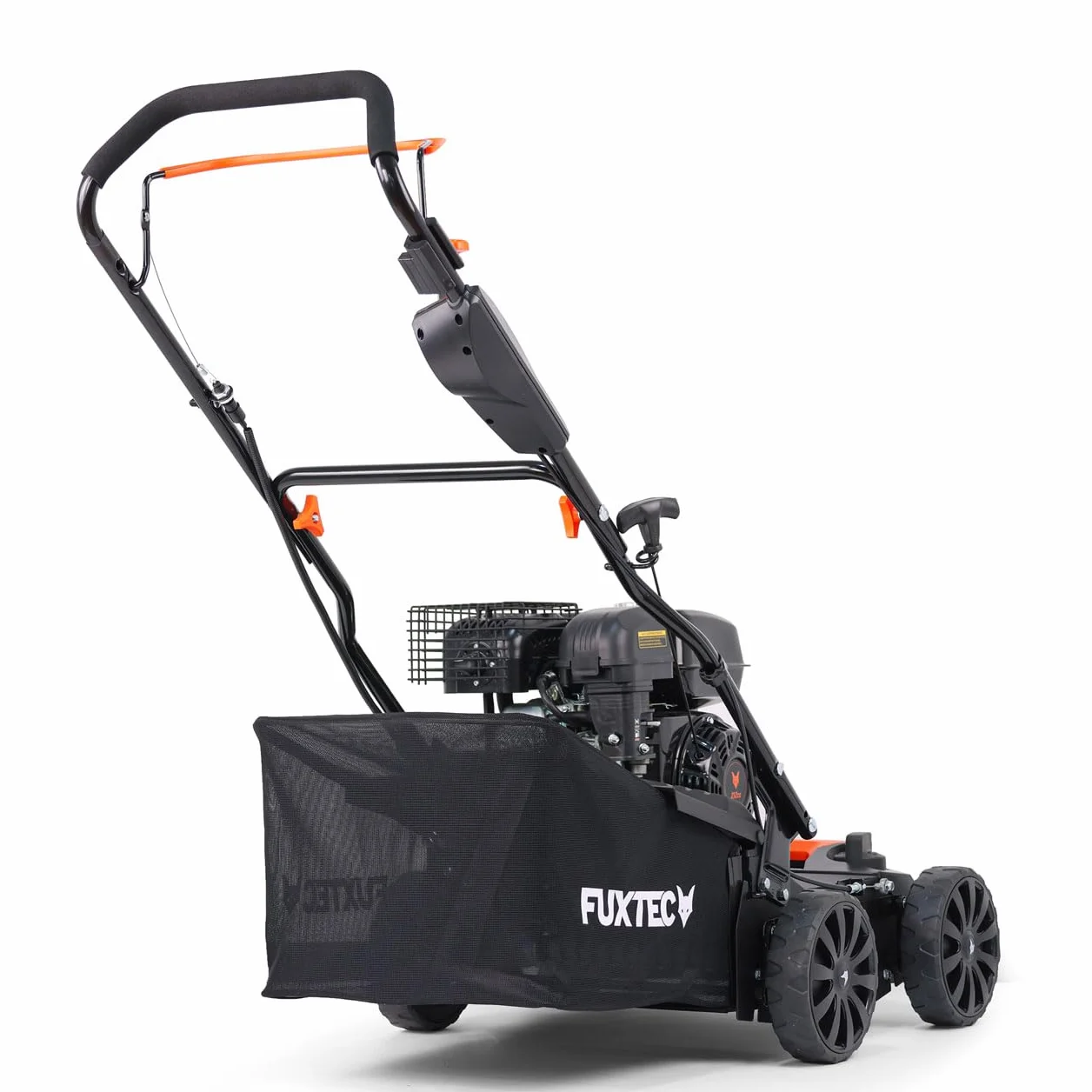 FUXTEC Escarificador Aireador de Gasolina 3 en 1 FX-BV240 Motor 4 tiempos 4,1 kW, rodillo con 18 cuchillas y 24 púas de resorte, asa de transporte y recolector de 45 L