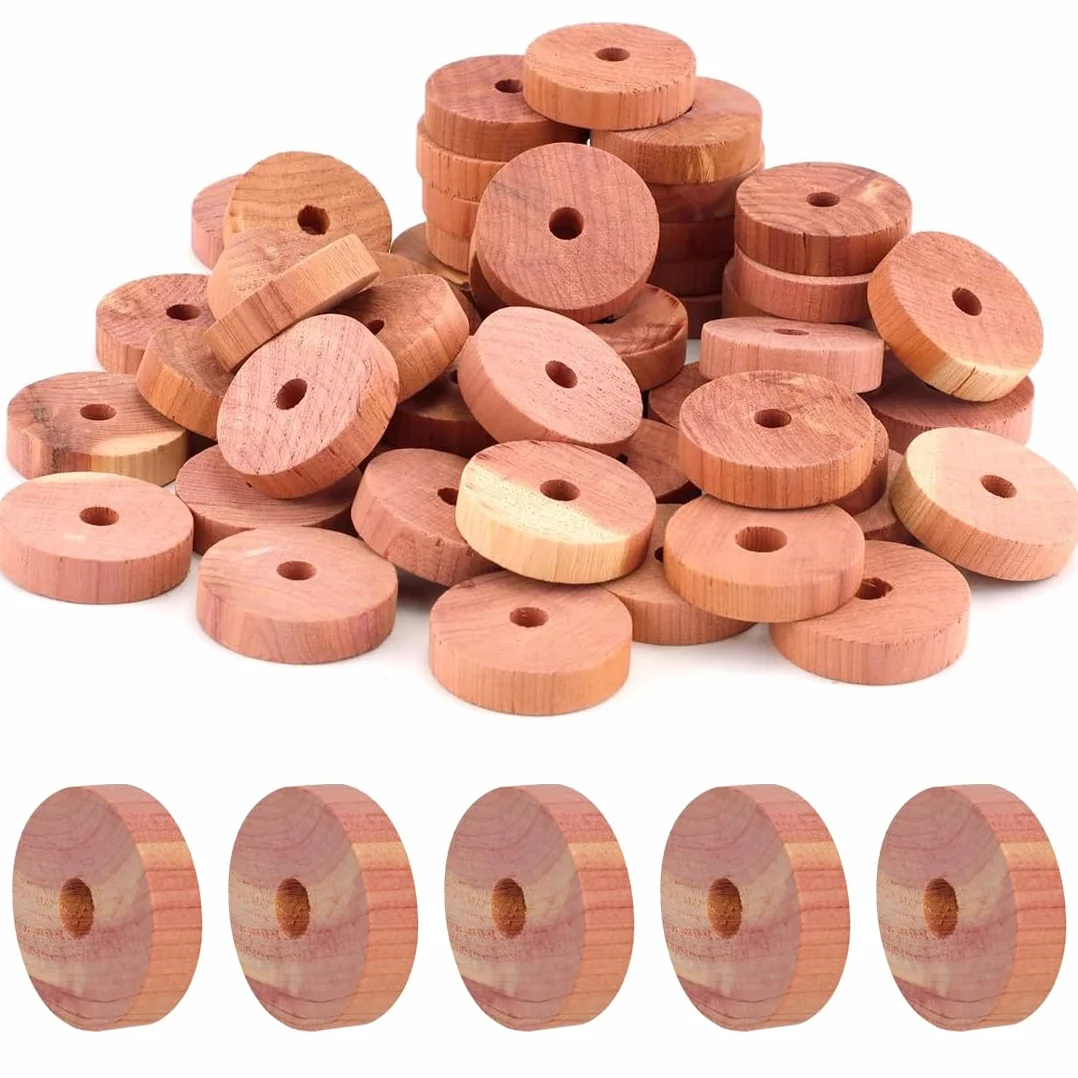 24 Piezas de Madera de Cedro, Natural Contra Polillas, Producto 100% Natural y Puro Sin Químicos, Repelente de Primera Clase para Armarios, Duradera Contra de la Ropa y para Ropa