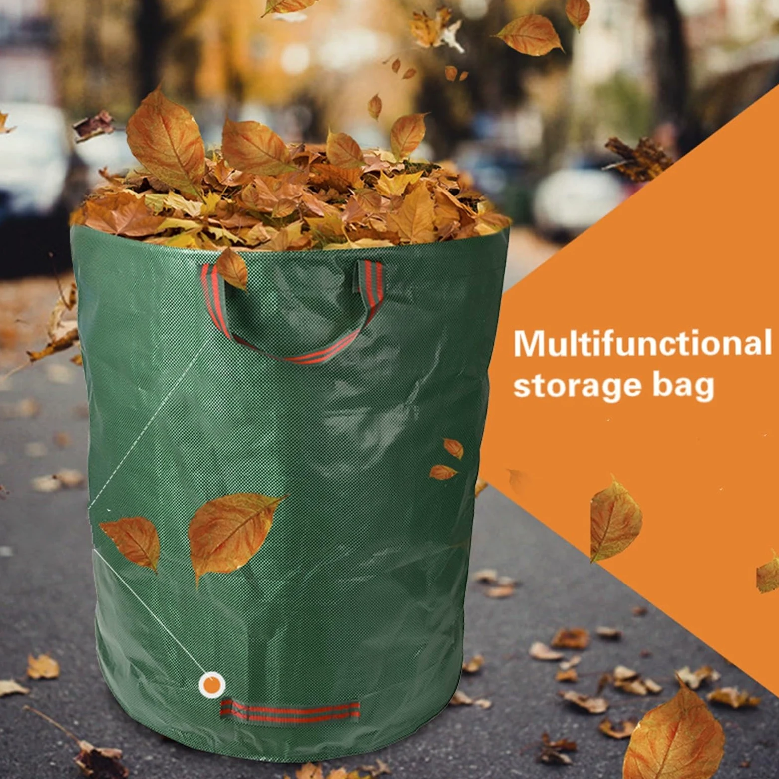 Bolsas de residuos de jardín Bolsa de residuos de alta capacidad for jardín, contenedor de recolección de residuos de hojas, bolsas de PP impermeables reutilizables multifuncionales, 1/3/5 Uds.(32 Gal