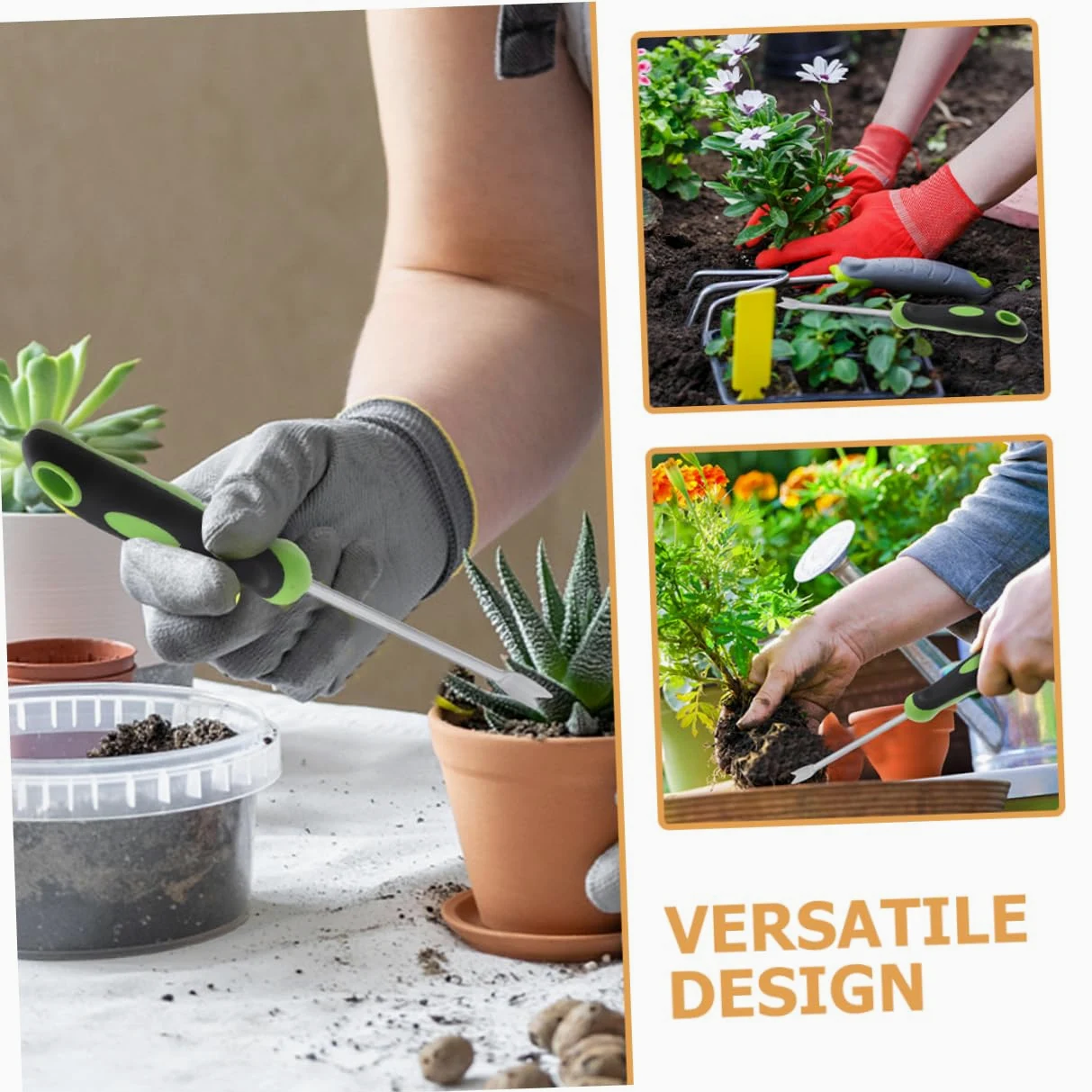 VILLCASE 3 Herramientas Para Desherbar Desherbador Manual Herramienta De Jardinería Cultivador Extractor De Acero Inoxidable