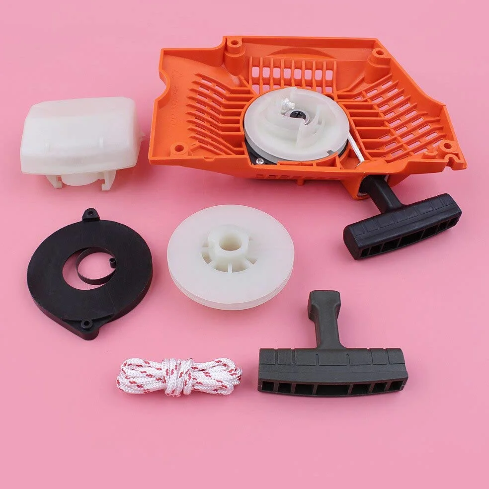 Kit de cuerda de filtro de aire de agarre de resorte de polea de arranque de retroceso compatible con motosierra Husqvarna 340 345 350 351 353 346XP 537104702 (Color : China)