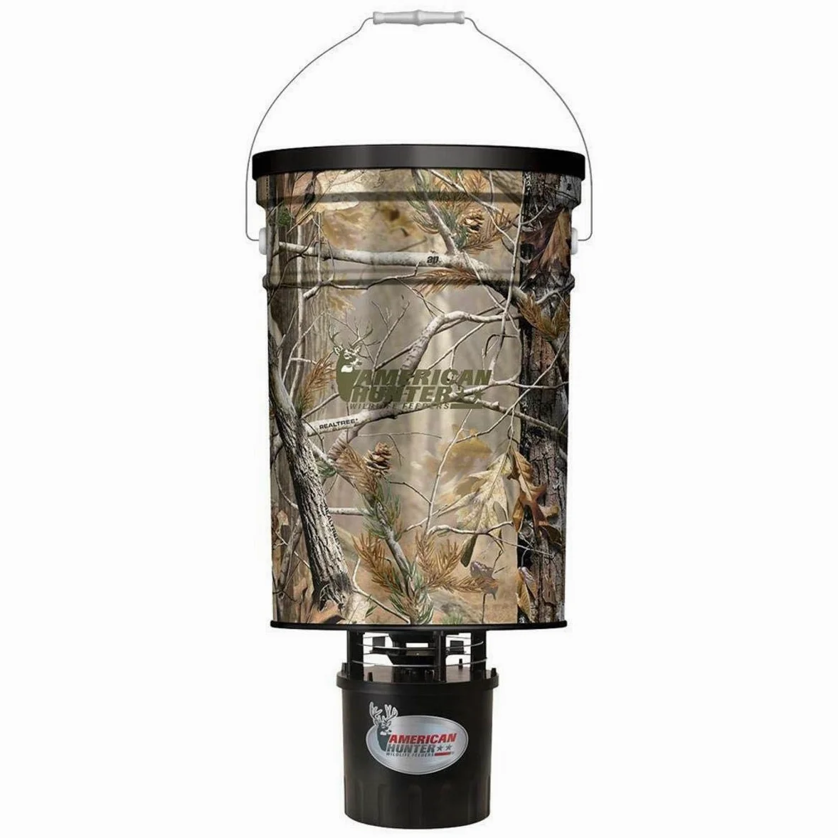AMERICAN HUNTER Alimentador Colgante de 50 Libras para Caza, Duradero, Ligero, de Metal, con Sistema de Entrega automático con Kit XD-Pro