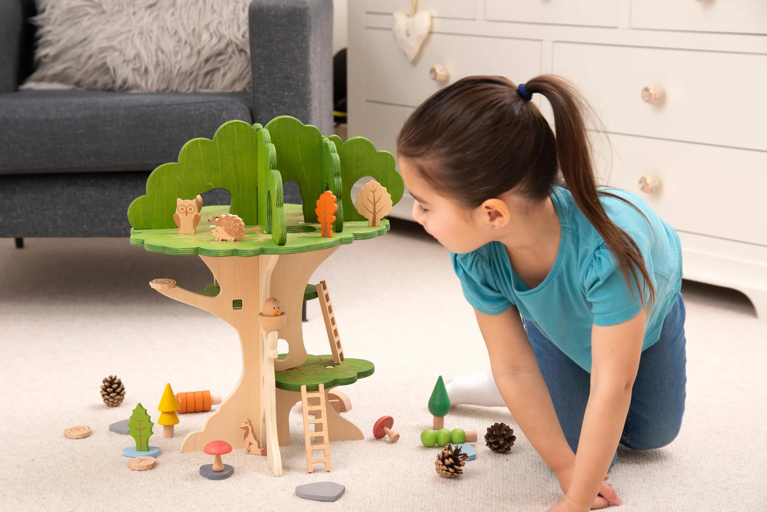 Tickit 74059 Woodland Trail Tree House – Wooden Treehouse – Playhouse – Small World Play