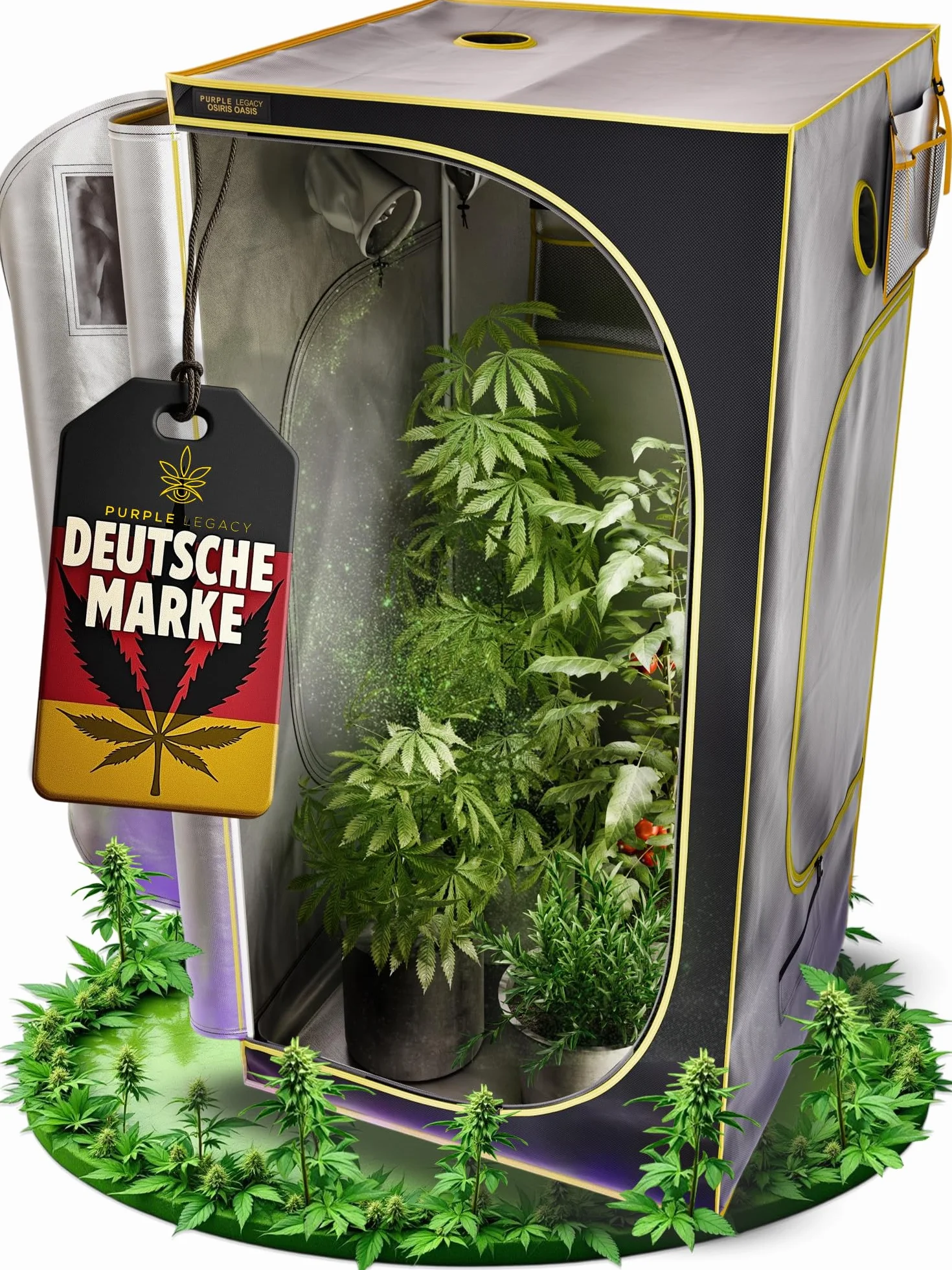 1680D Oxford Grow-Box 100x100x200 cm para profesionales con protección contra el agua | Tienda de cultivo hidropónico y plantas de interior, tienda de cultivo, tienda de campaña