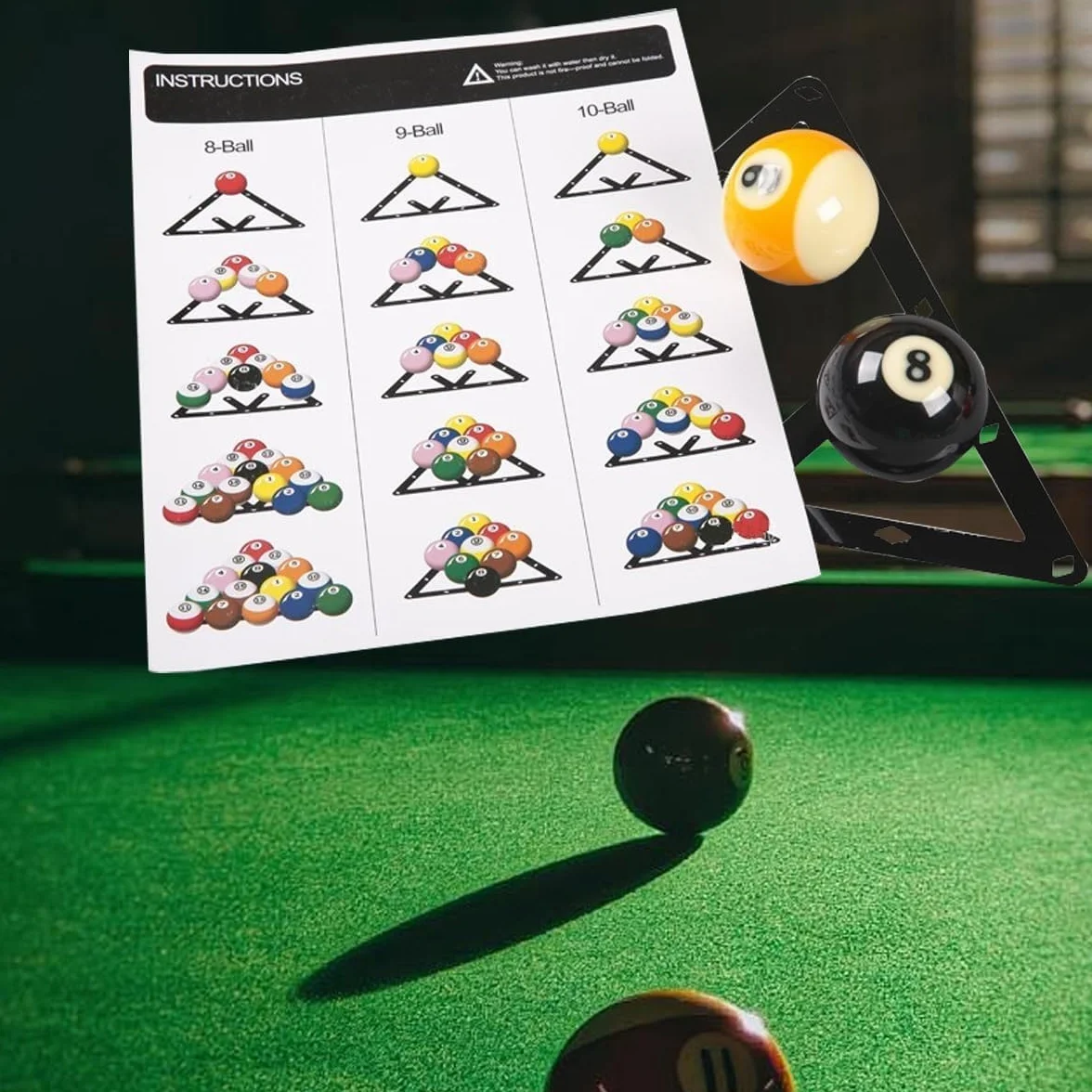 Magic Rack Pro Juego de 6 Triángulos de Billar 8, 9 y 10 Bolas Soporte Preciso
