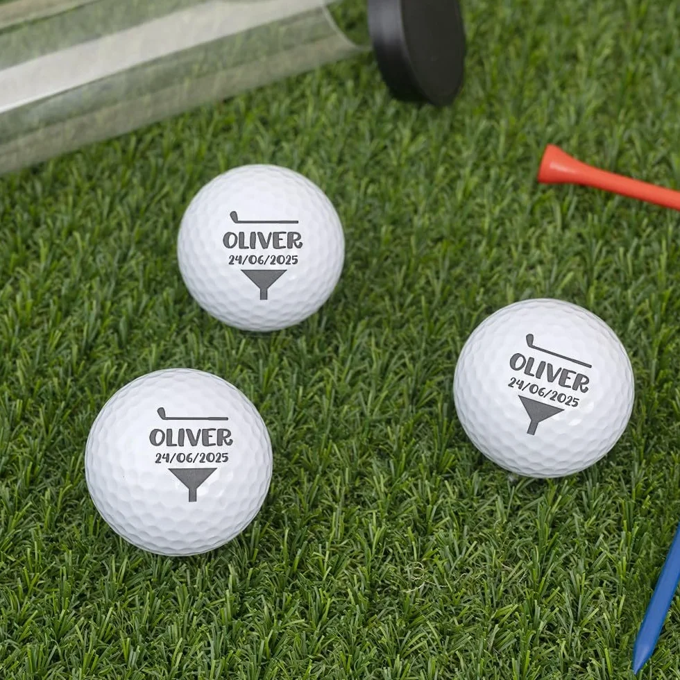 Wanapix Pack 3 Bolas de Golf Personalizadas Grabada o Impresa Regalo Golfistas