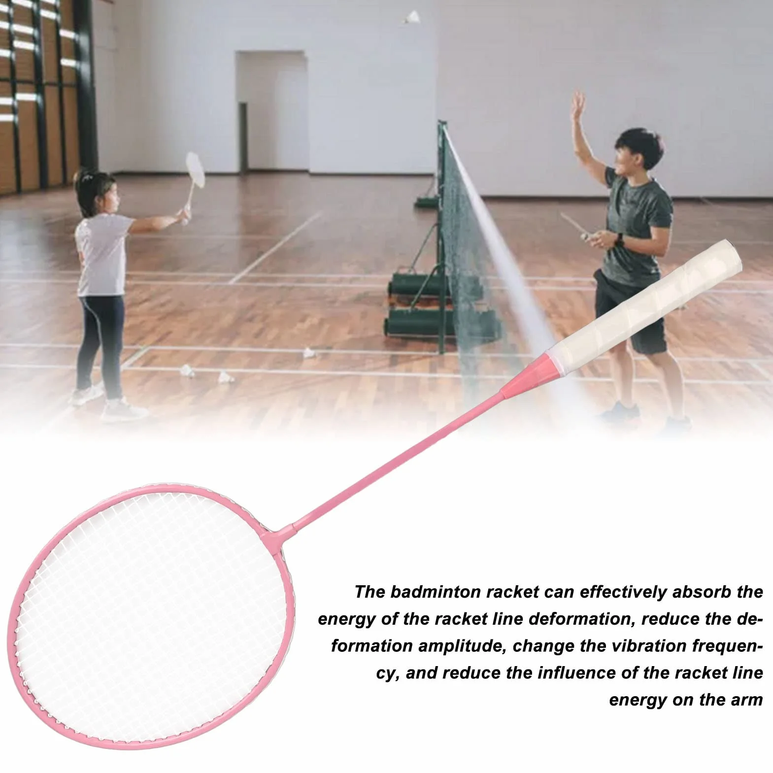 Keenso Juego de Raquetas de Bádminton K1134 Aleación de Hierro con Bolsa de Almacenamiento Rosa