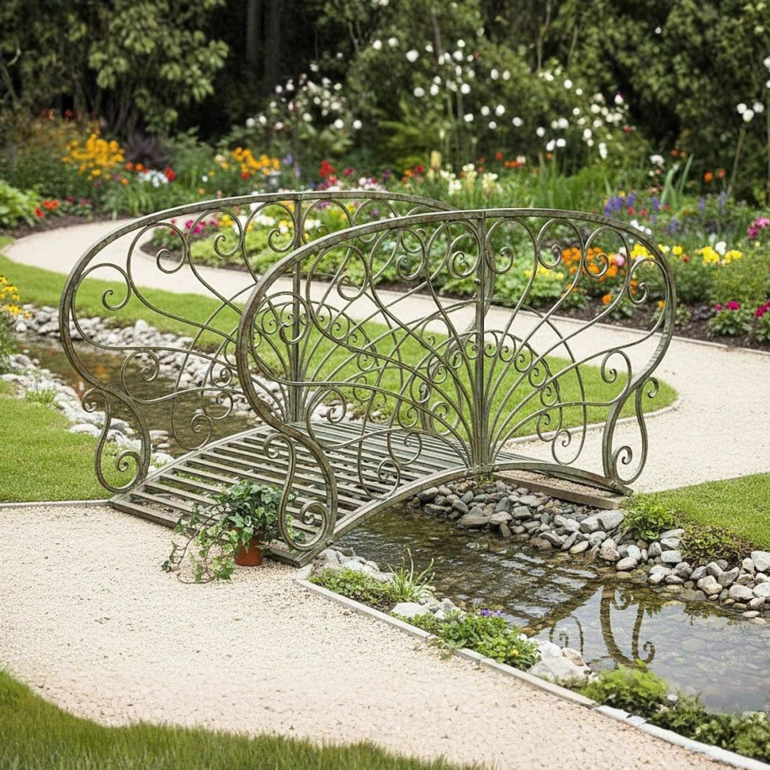 Puente de metal jc150106 Jardín Puente 150 cm Metal Puente Estanque Puente puente