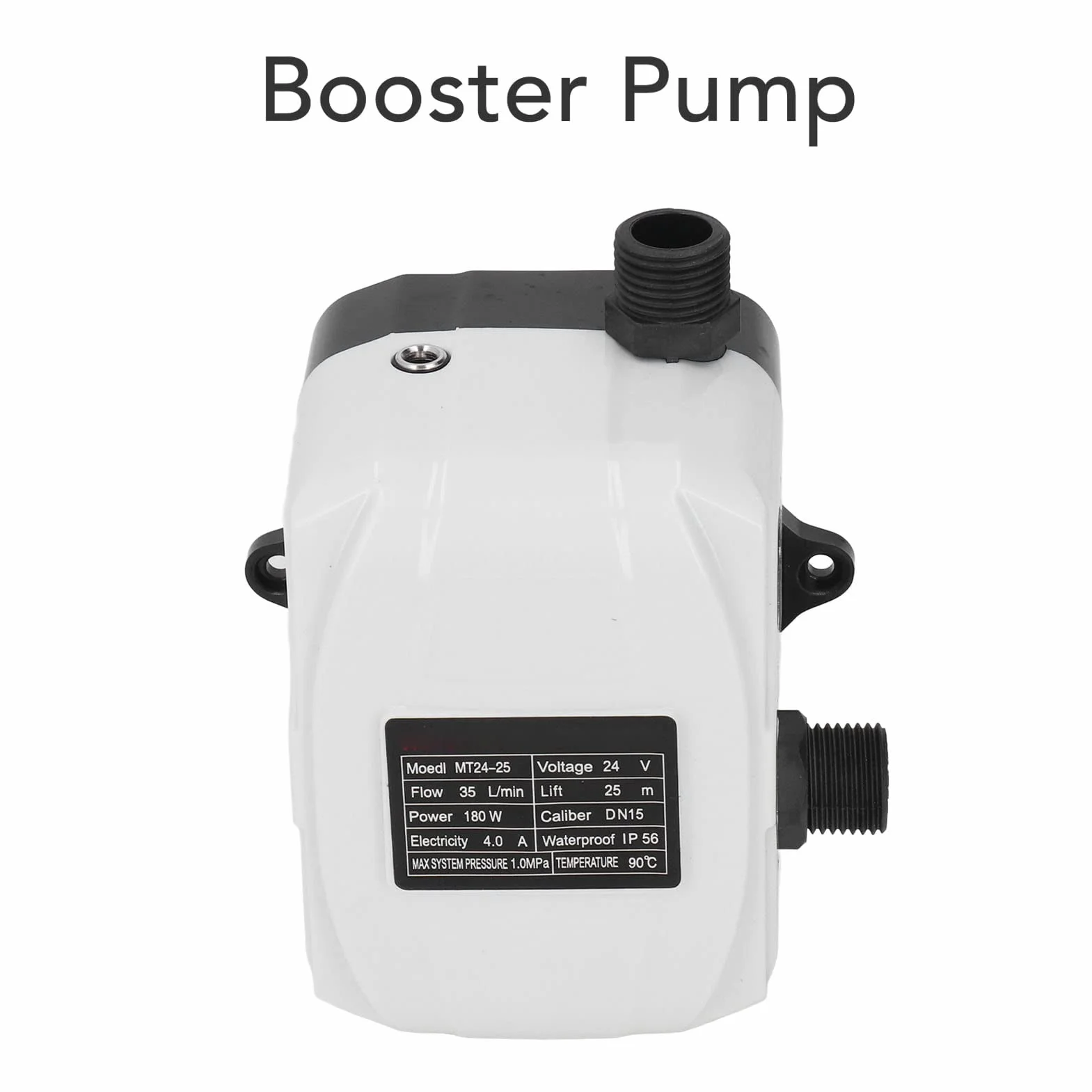 Bomba de Refuerzo de Presión de Agua, DC 24V 180W Mini Bomba Automática Solar de Alta Elevación con Flujo de 35L / Min Bomba de Agua de bajo Ruido para Grifo Baño Ducha Jardín