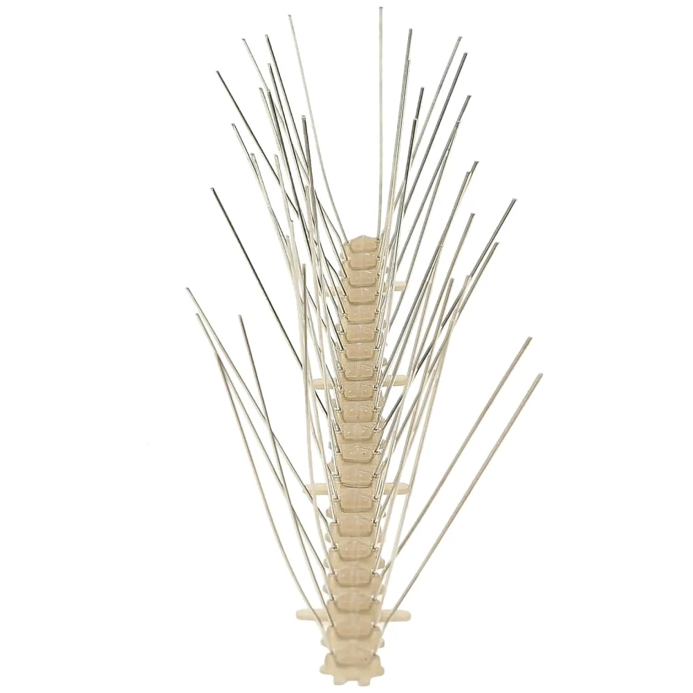 Juego de 20 púas para ahuyentar pájaros, 10 m, plástico con acero inoxidable, 4 filas, ahuyentador de gatos, martas, palomas, protección para jardín y balcón