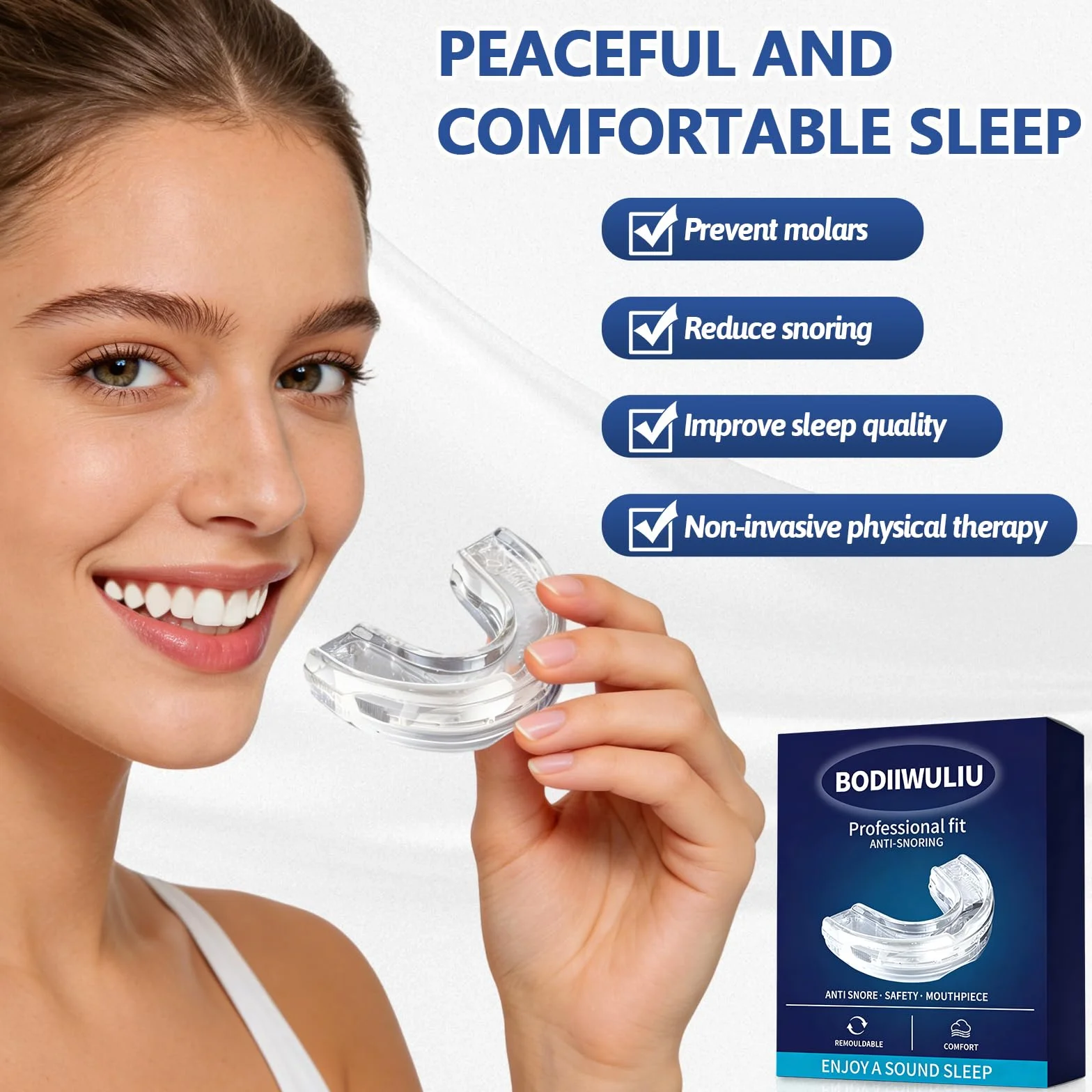 Kit de Protección Dental 4 Piezas, Férula Dental Moldeable para Bruxismo, Protector Bucal Antirronquidos