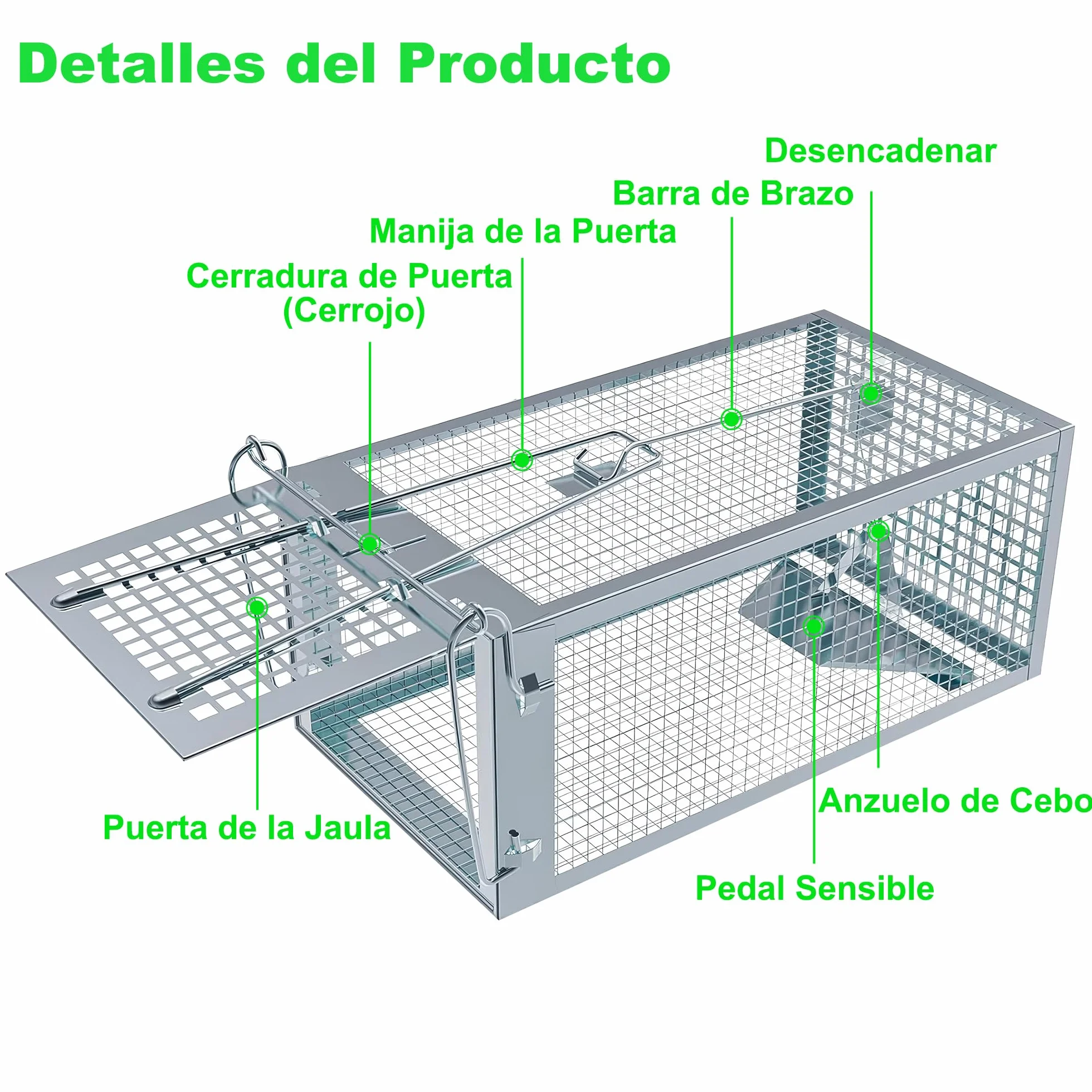 Trampa para Ratones Vivo, 2 PCS XL Trampas Ratas para Interiores y Exteriores Sin Matar Cepos para Ratones Reutilizable, Sin Mecanismo de Liberación Táctil para Cocina Jardín Hogar - 27 x14 x12 cm