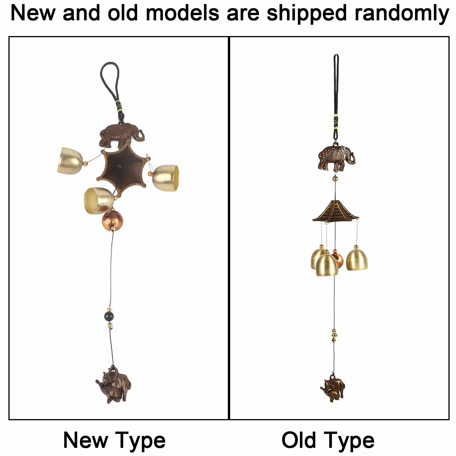 Generic Campana de Viento de Metal con Forma de Elefante, Decoración de Campanas de Iglesia para Ventana o Puerta del Hogar, Lindas Campanillas para un Ambiente Feliz, Decoración de Jardín y Patio