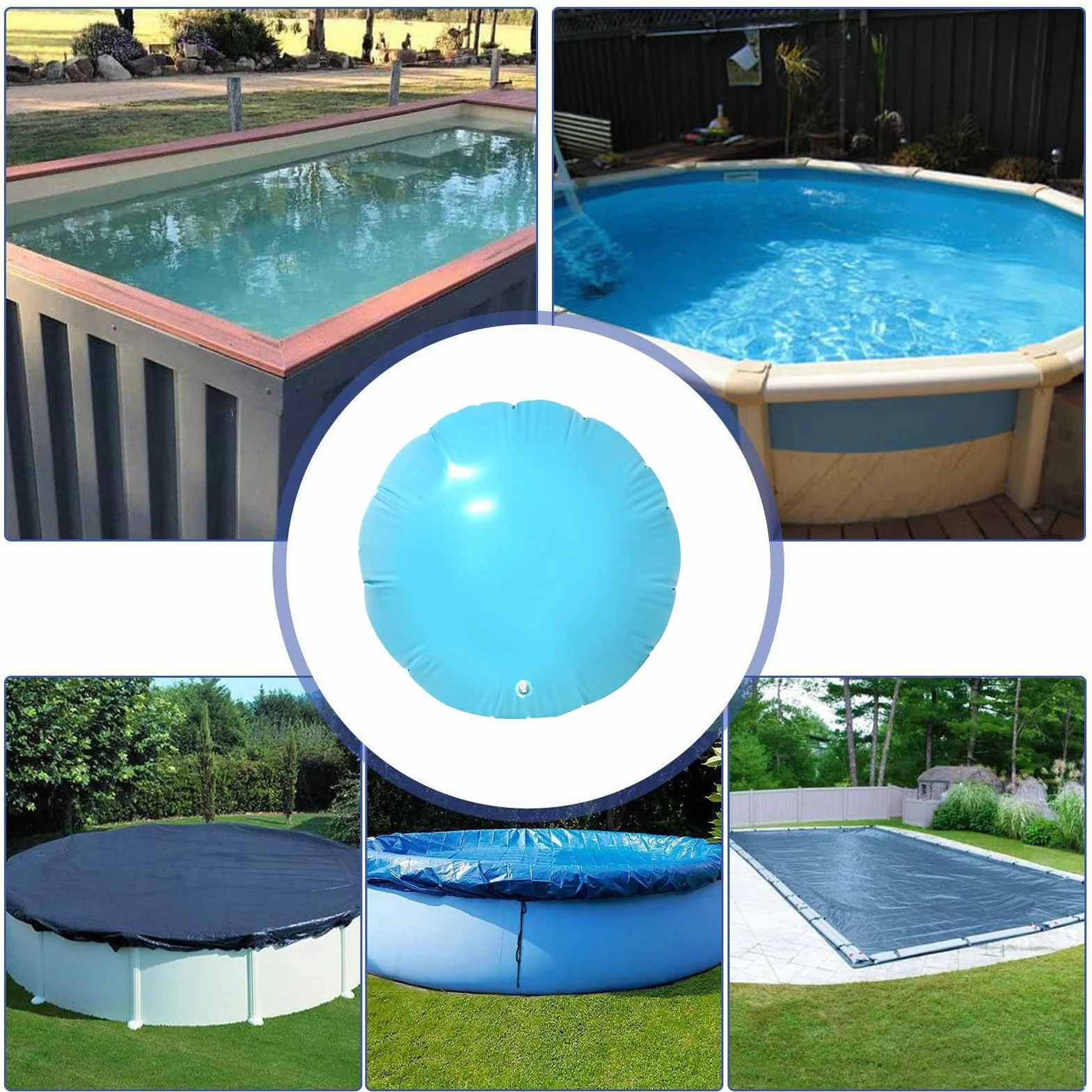 Almohadillas para Piscina | Almohadilla Inflable PVC para Piscina Enterrada | Equilibrador de Hielo Resistente al Frío Balón de Natación Kit de Cierre Invernal para Playa Jardín Trasero SPA Piscinas