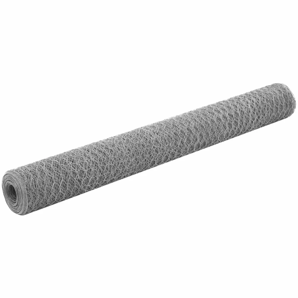 Alambrada de gallinero acero galvanizado plateado 25x1,2m, Malla metálica para gallinero, Red de gallinero de acero, Alambrada de gallinero de acero resistente para proteger a tus aves de corral