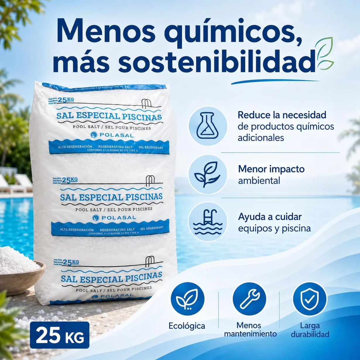 Sal Marina Piscinas CLORACIÓN Salina Saco de 25 kg