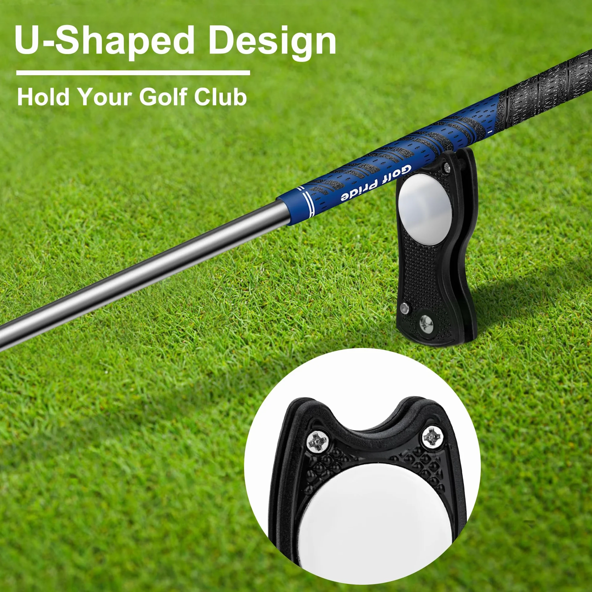 Arreglapiques de Golf Divot 3Pcs Herramientas de Restauración de Golf Pitch Fork Acero Inoxidable con Marcador Bola Magnética Plegable