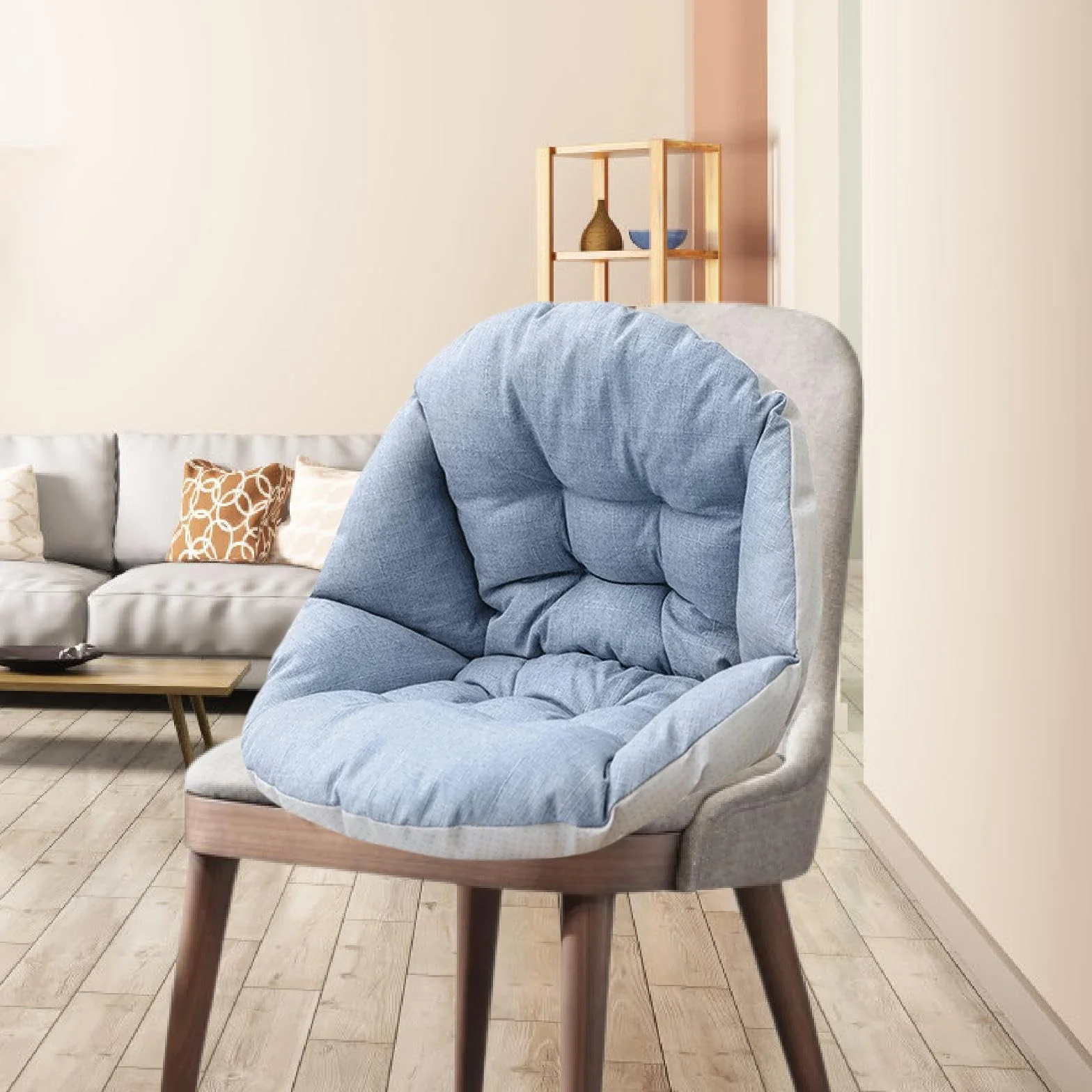 Colcolo Cojín de Respaldo para Silla de Columpio, Multifuncional, Cojín para Sillón, Cesta Colgante, Jardín y Porche, Azul