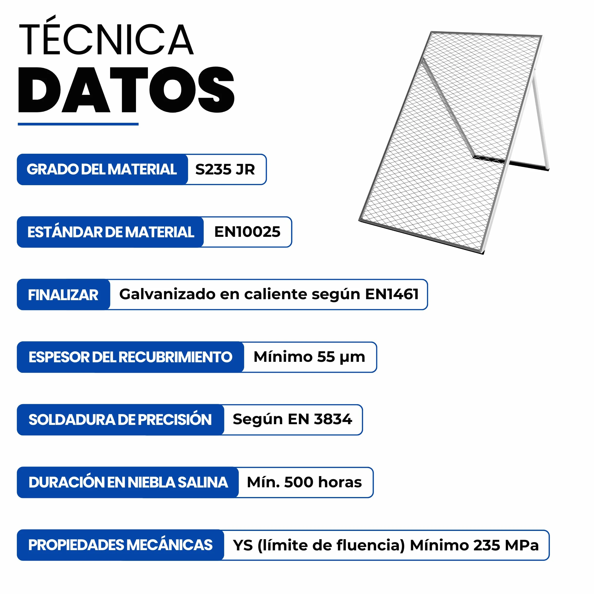GeZu Impex Tamiz de Tierra 100 x 60 cm Galvanizado en Caliente Criba de Compost